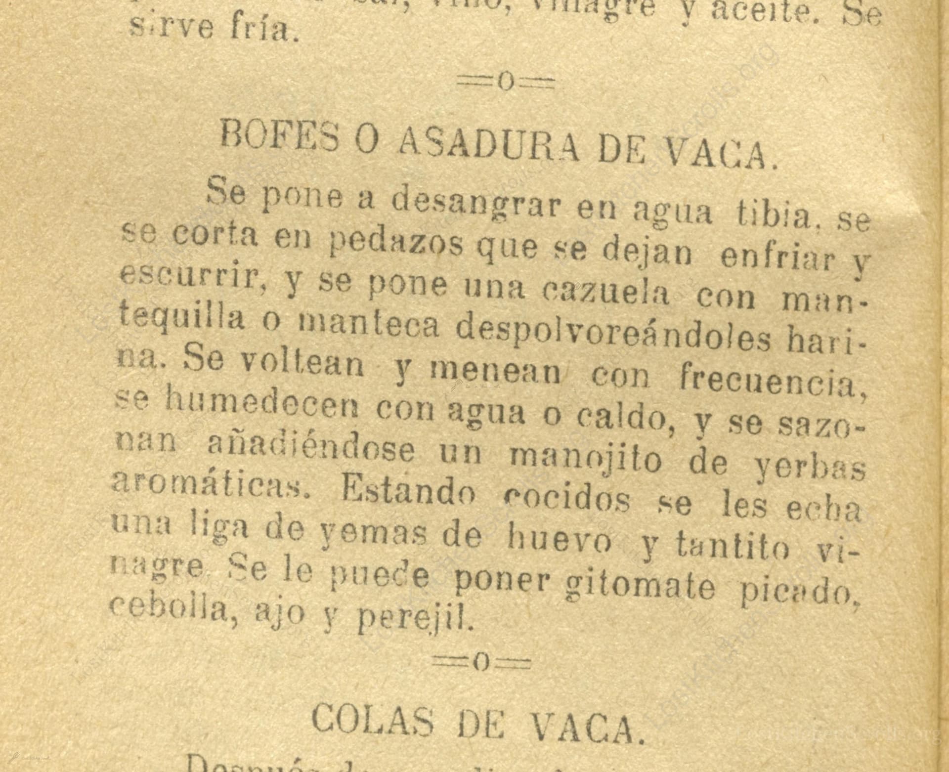 Bofes O Asadura De Vaca