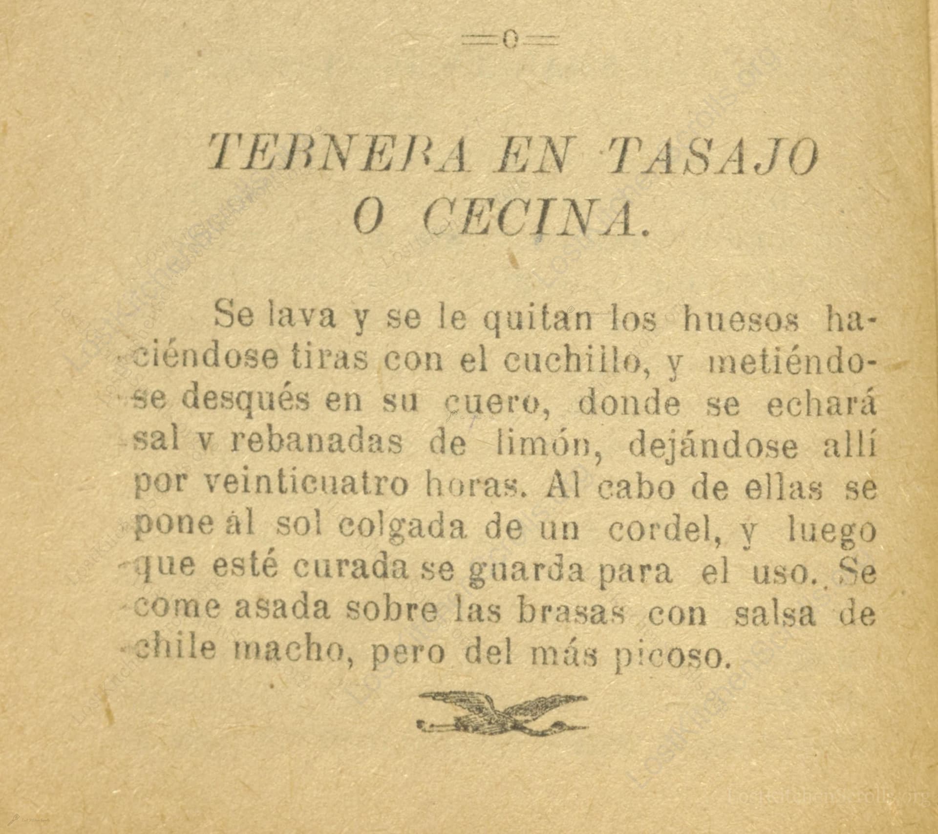 Ternera En Tasajo O Cecina