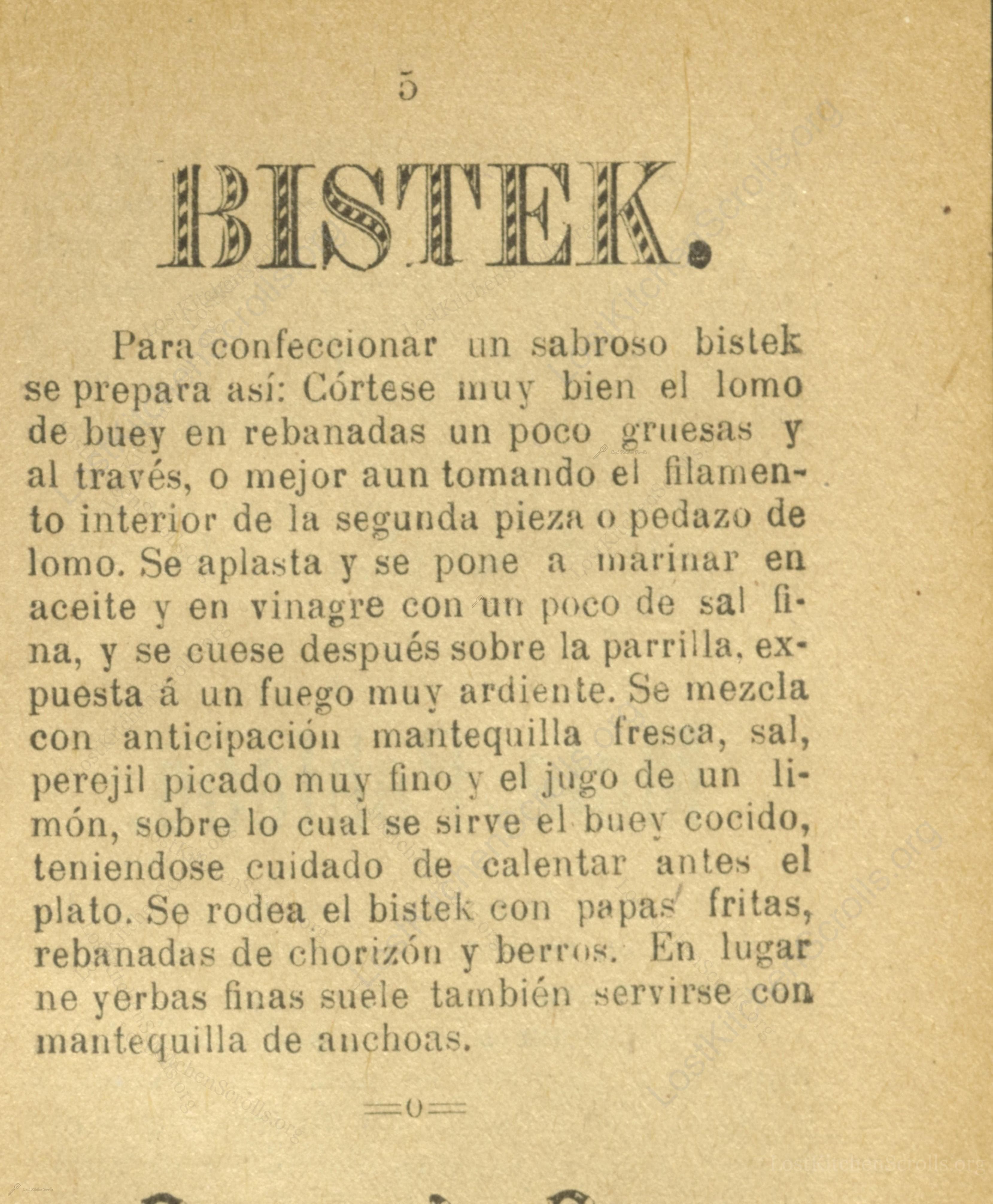 Historical recipe for Bistek