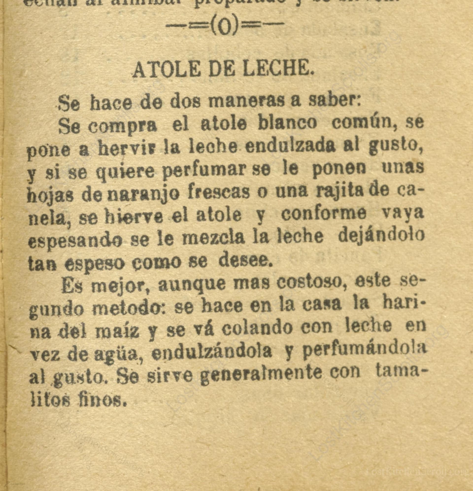 Atole De Leche