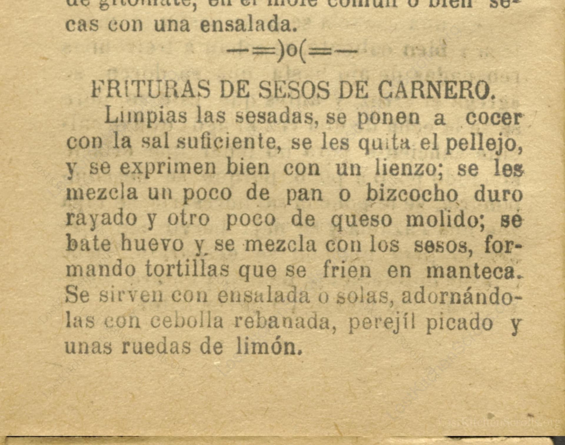 Frituras De Sesos De Carnero