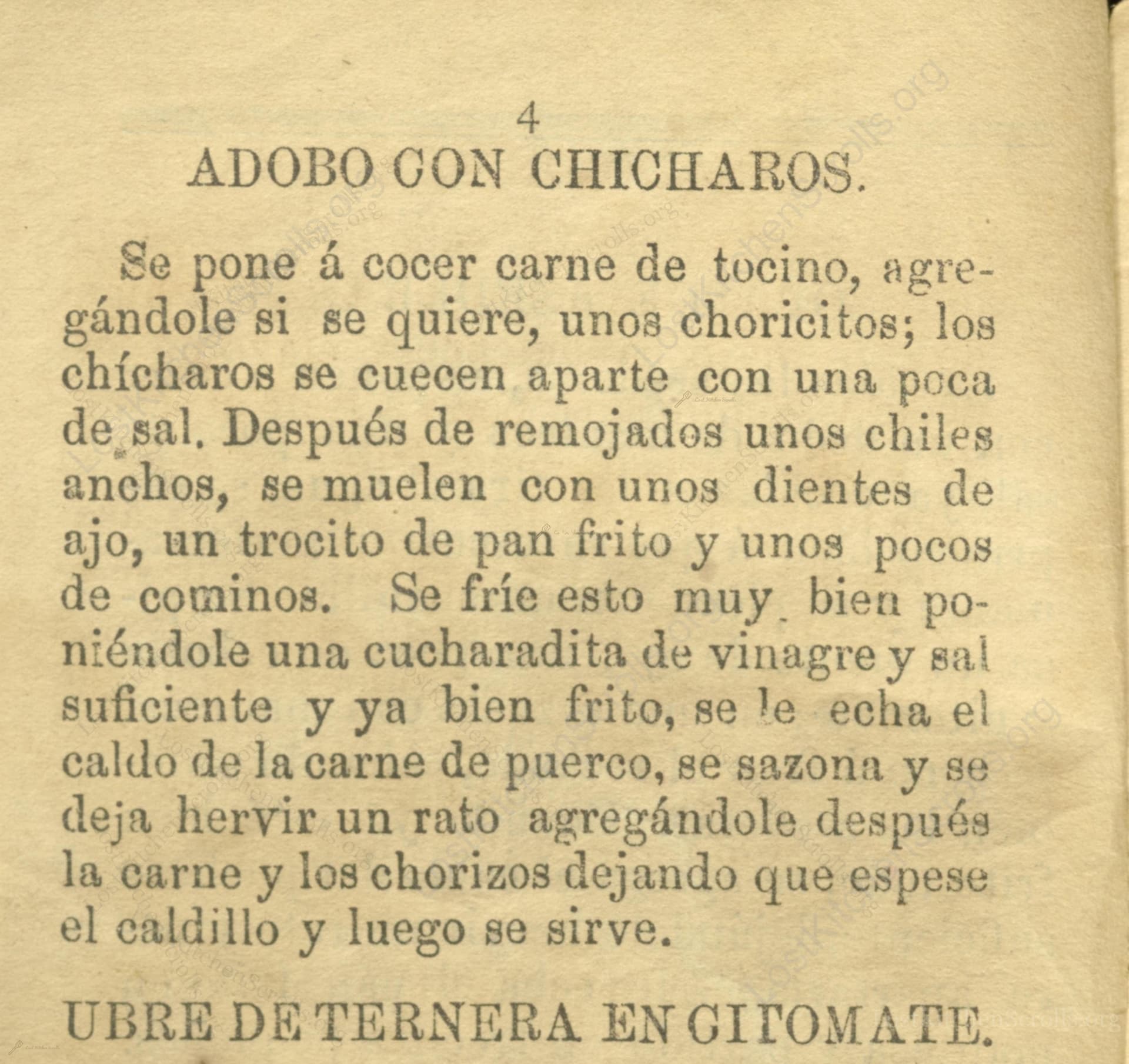 Adobo Con Chicharos