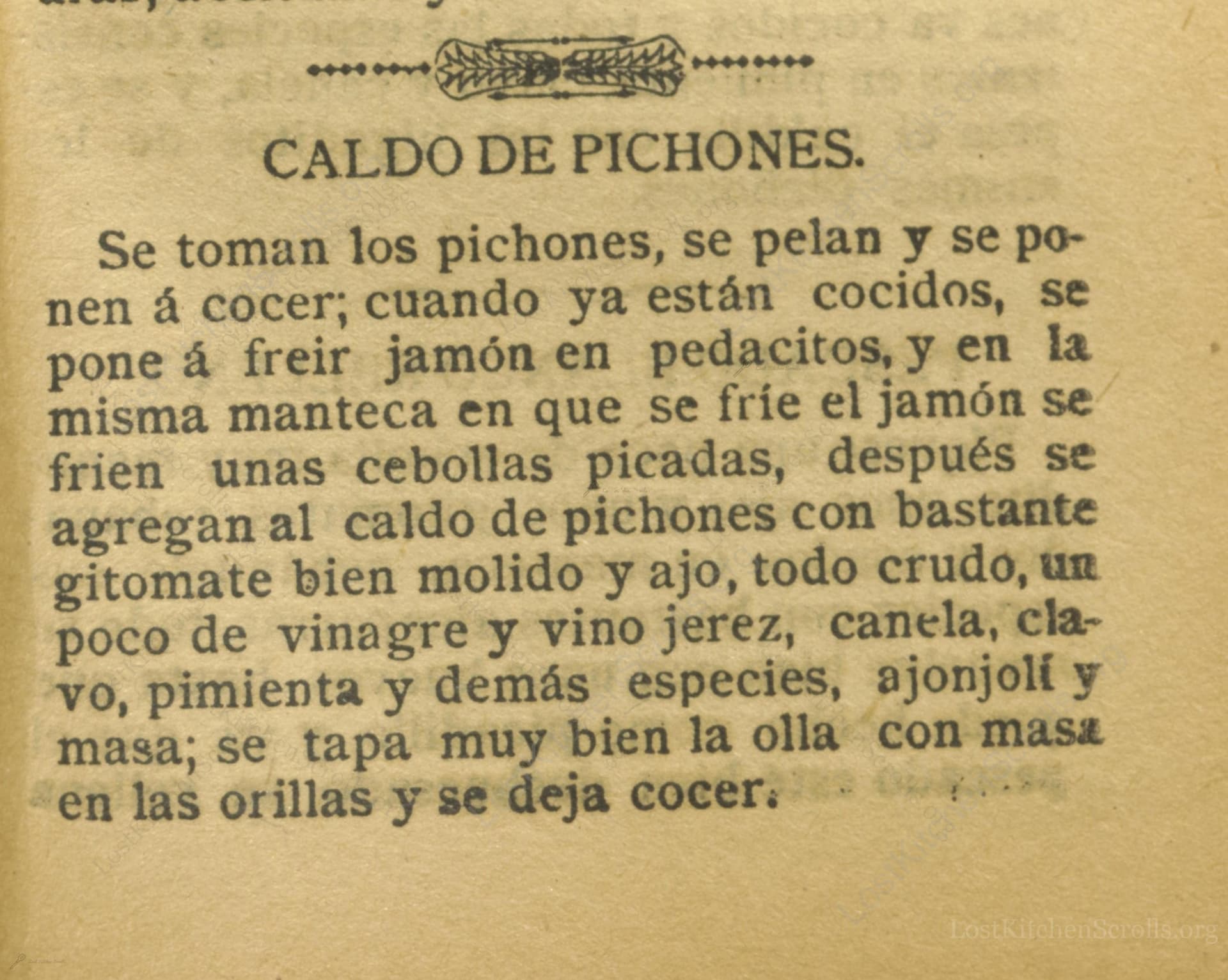 Caldo De Pichones