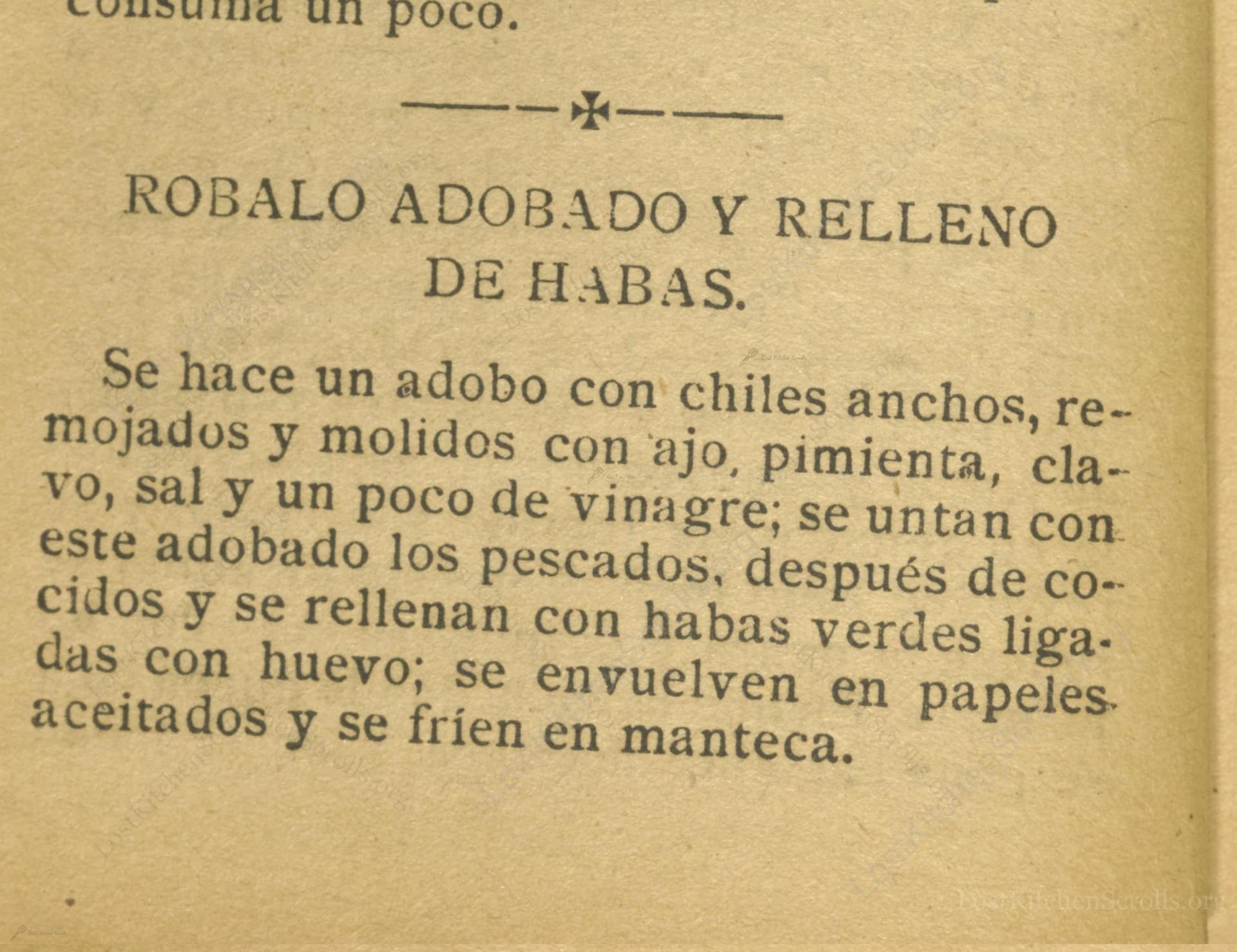 Robalo Adobado Y Relleno De Habas