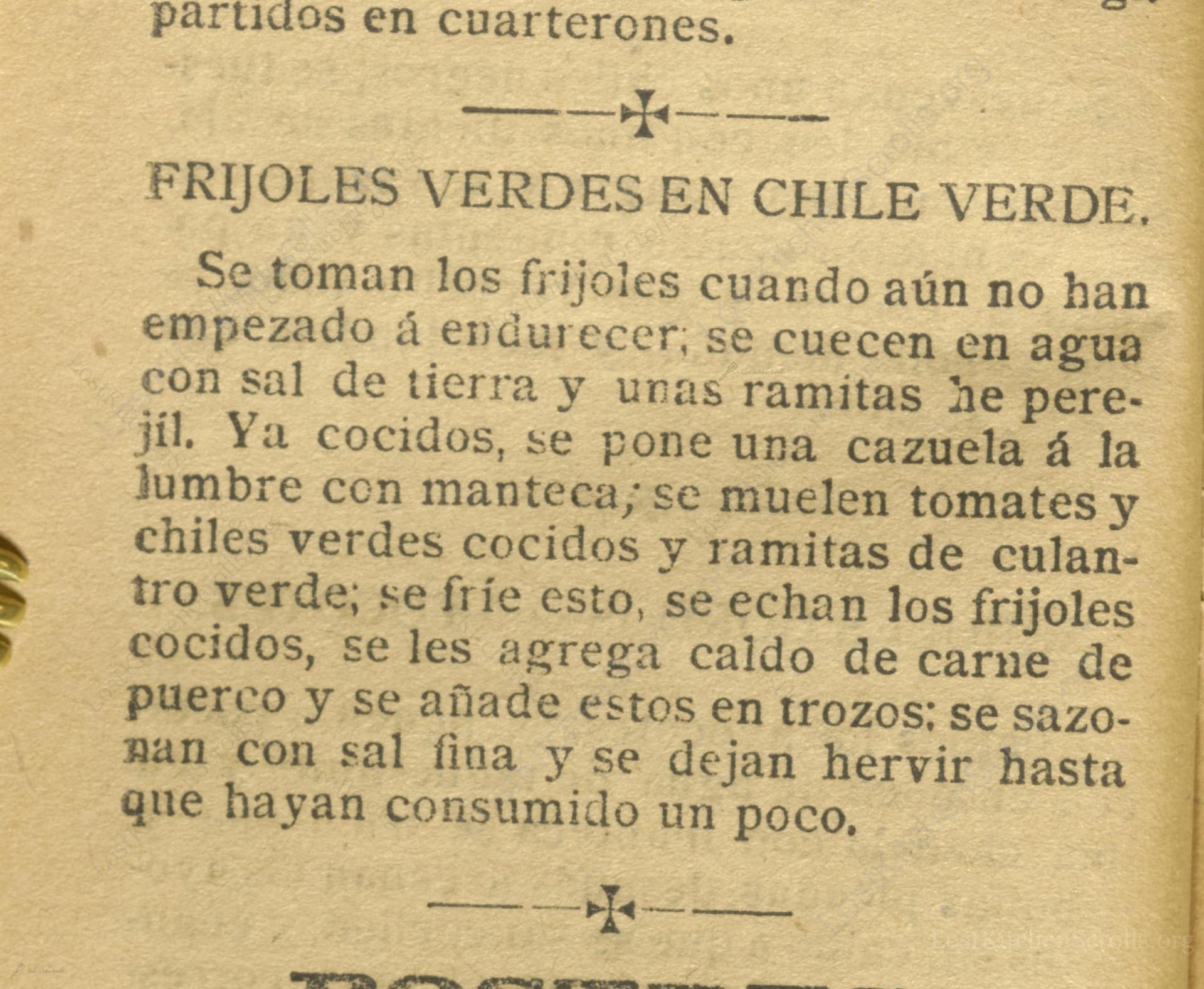 Frijoles Verdes En Chile Verde