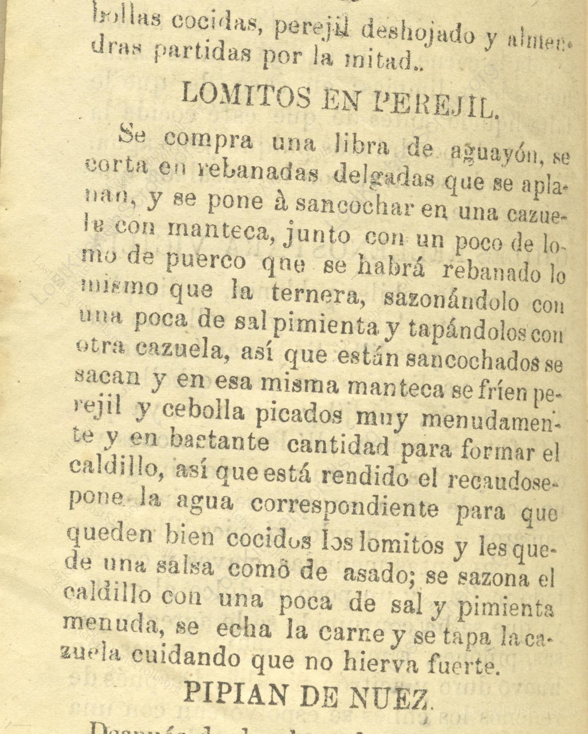 Lomitos En Perejil