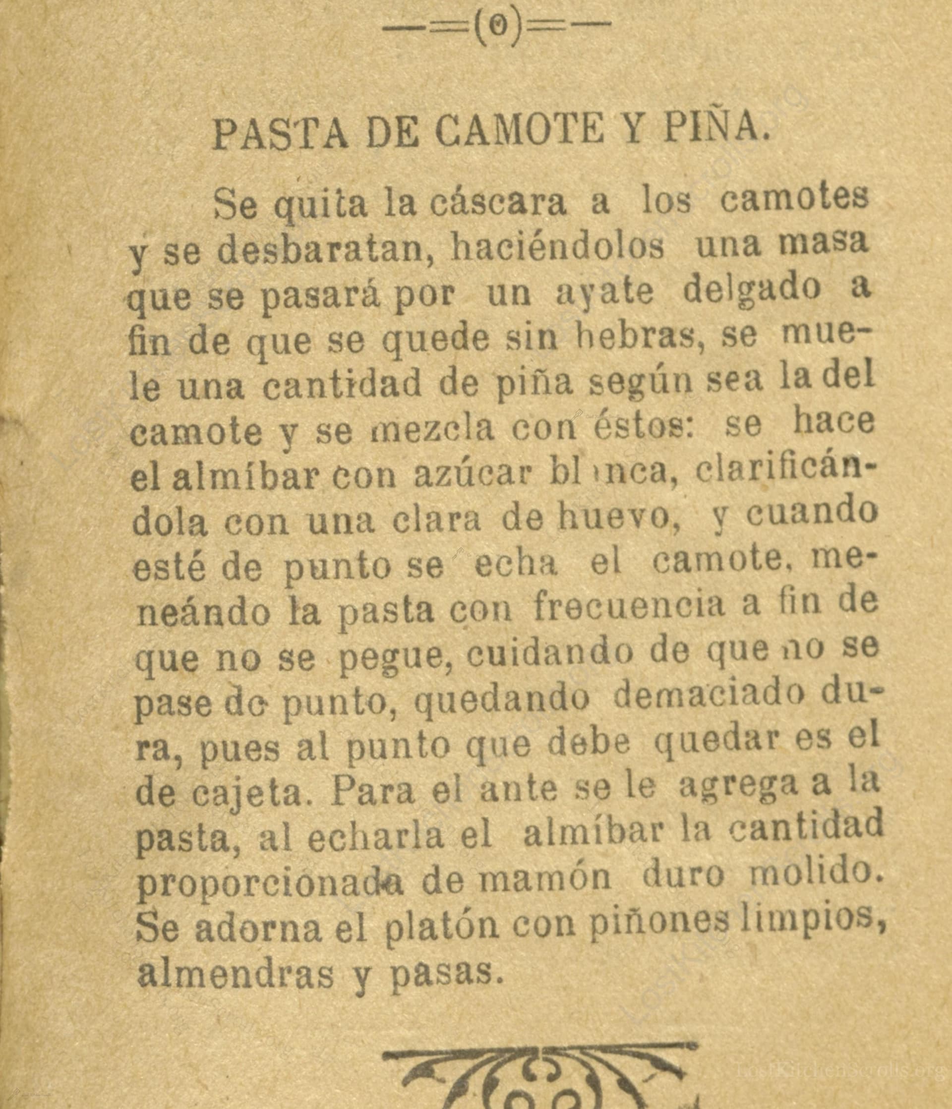 Pasta De Camote Y Piña