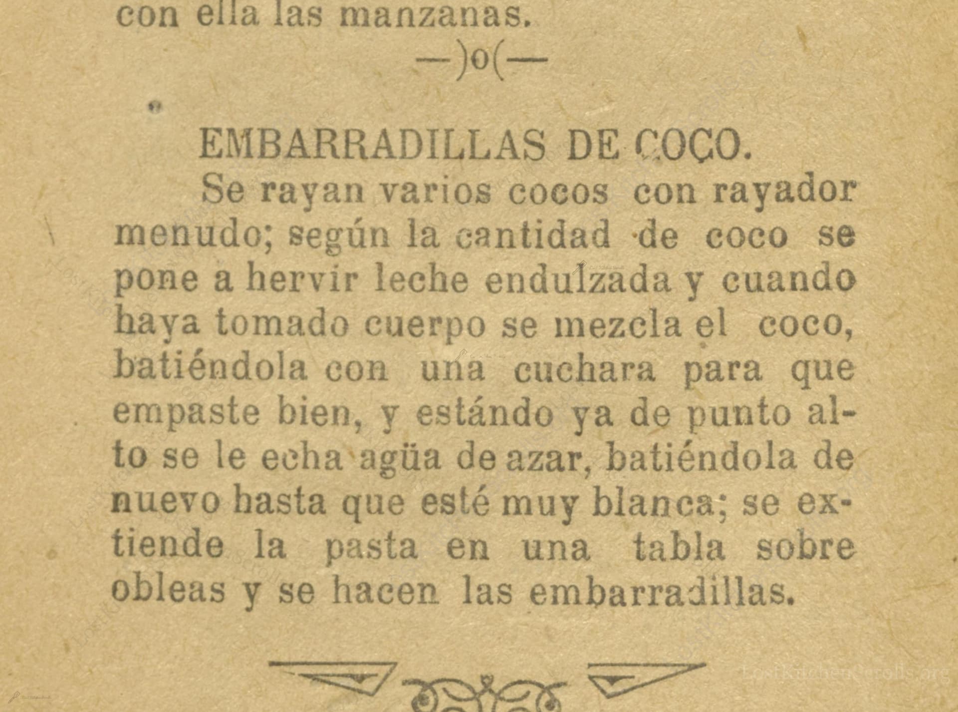 Embarradillas De Coco