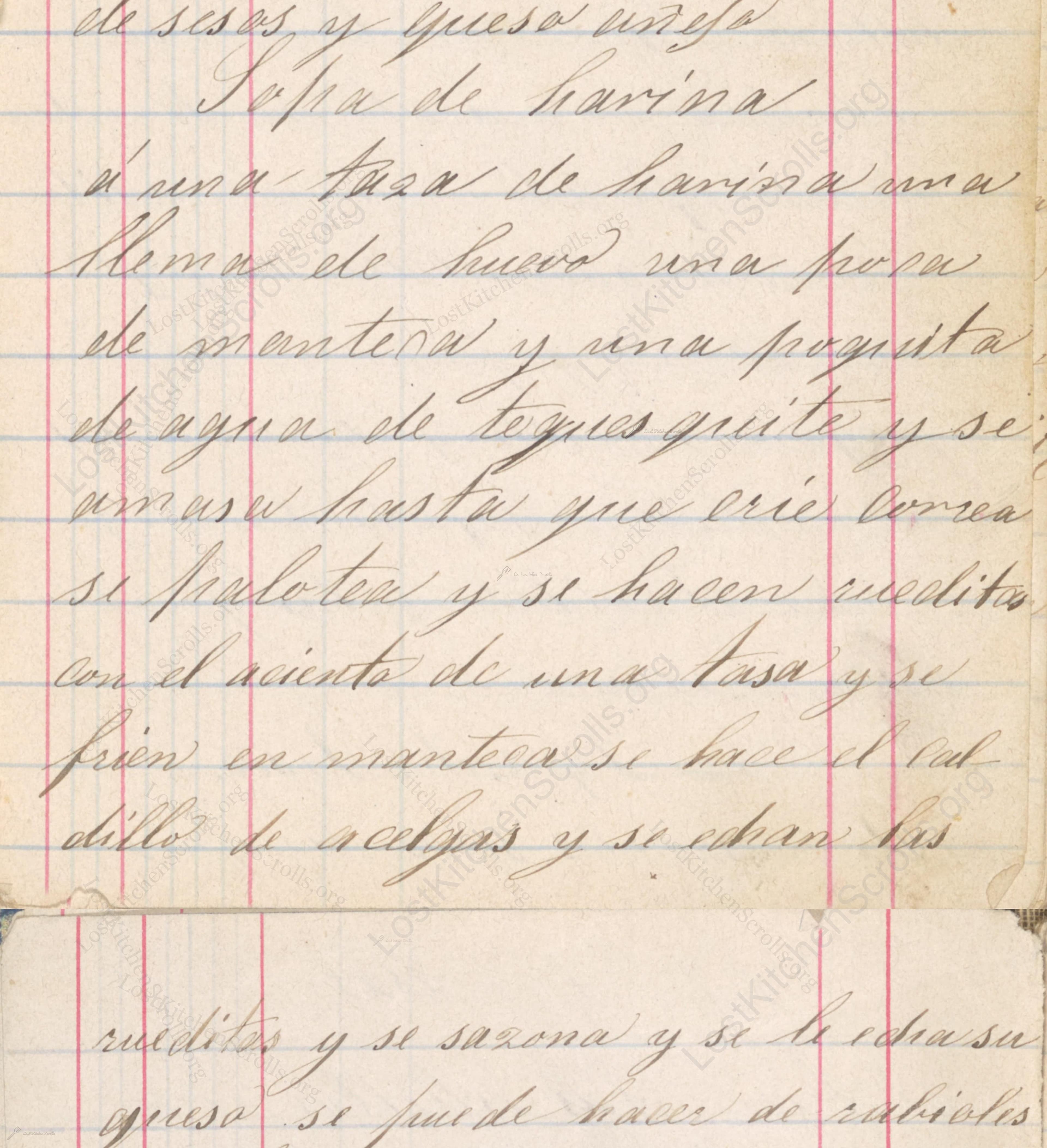 Historical recipe for Sopa De Harina