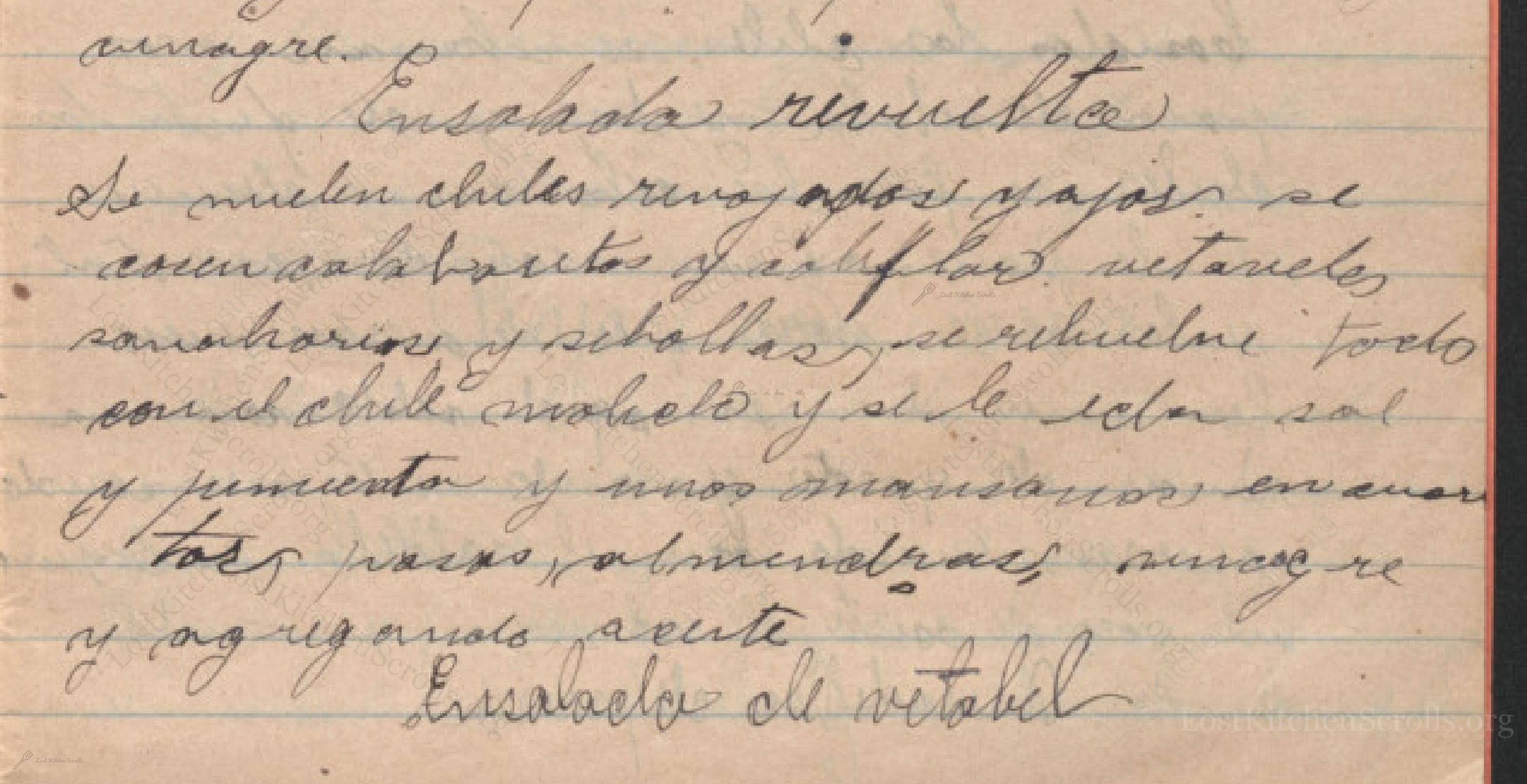 Historical recipe for Ensalada Revuelta