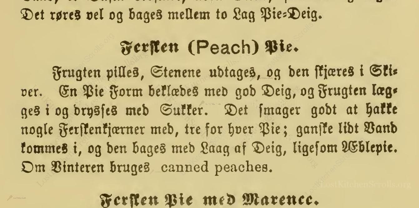 Fersken (Peach) Pie