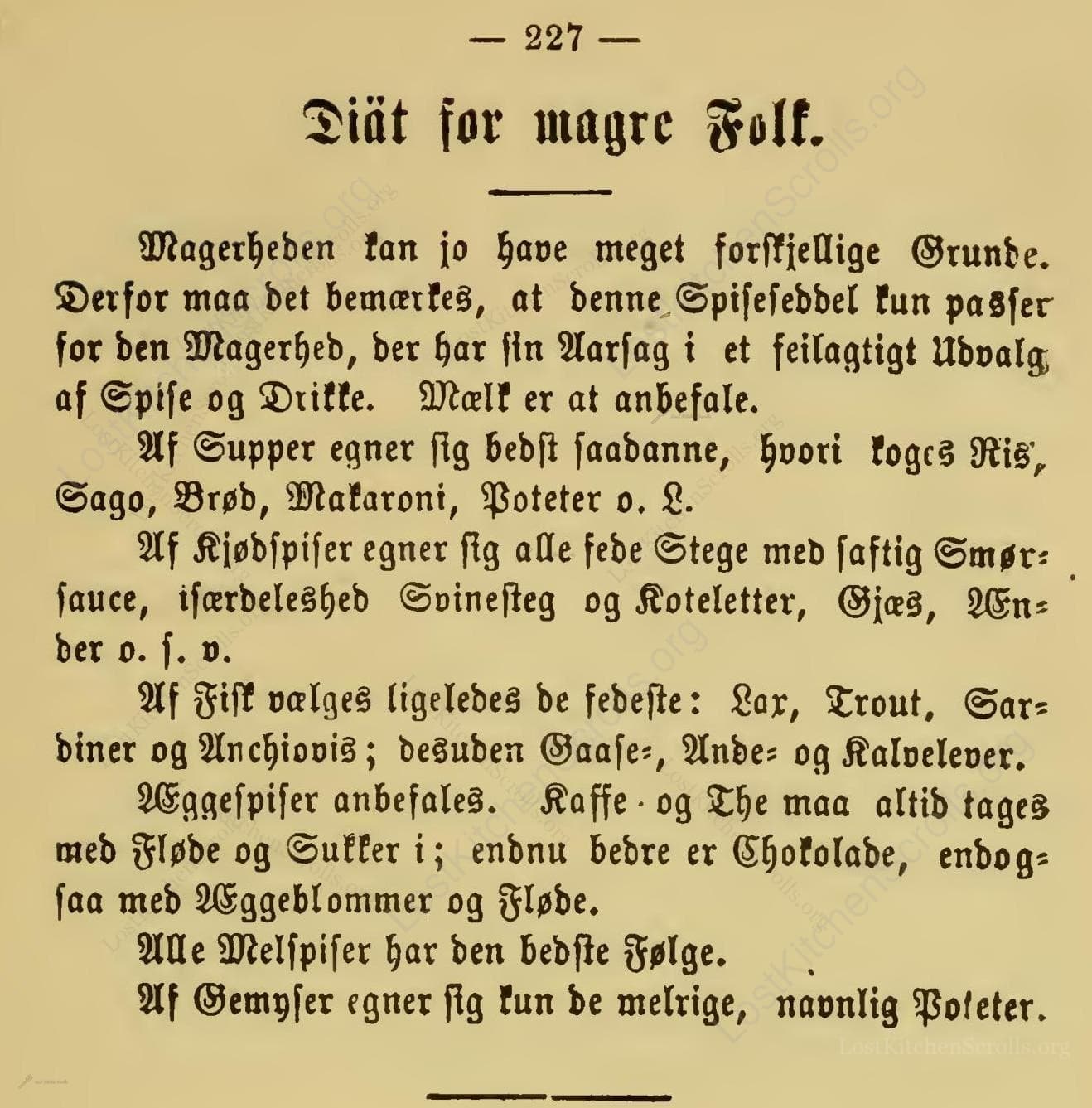 Diät For Magre Folk
