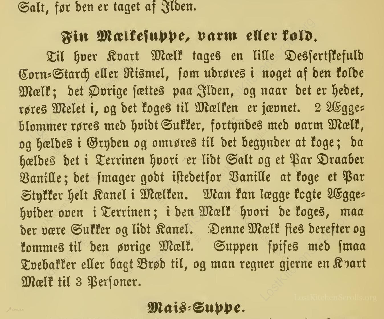 Fin Mælkesuppe, Varm Eller Kold