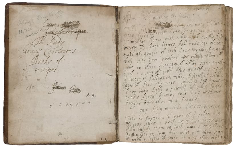 The Lady Grace Castleton's booke of receipts - Click to view recipe in book