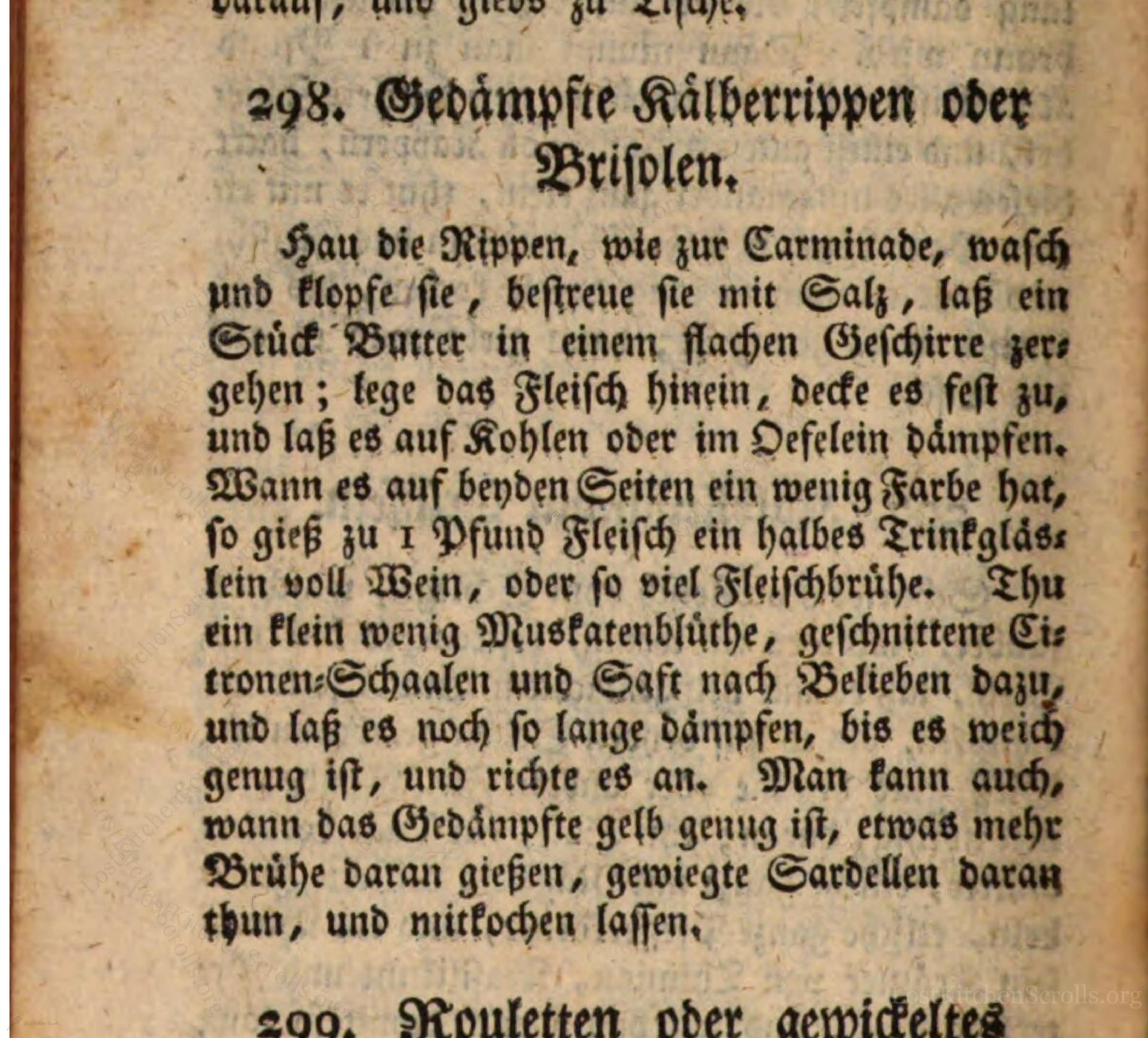 Gedämpfte Kälberrippen Oder Brisolen