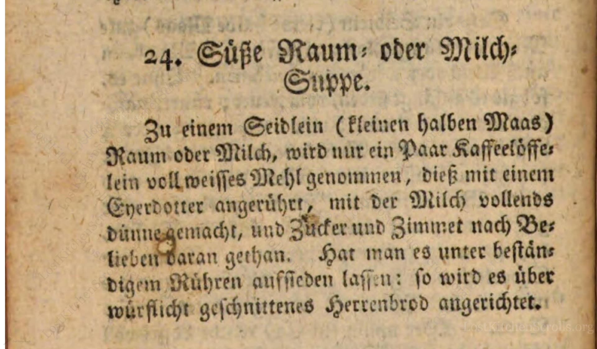 Süsse Raum- Oder Milch-Suppe