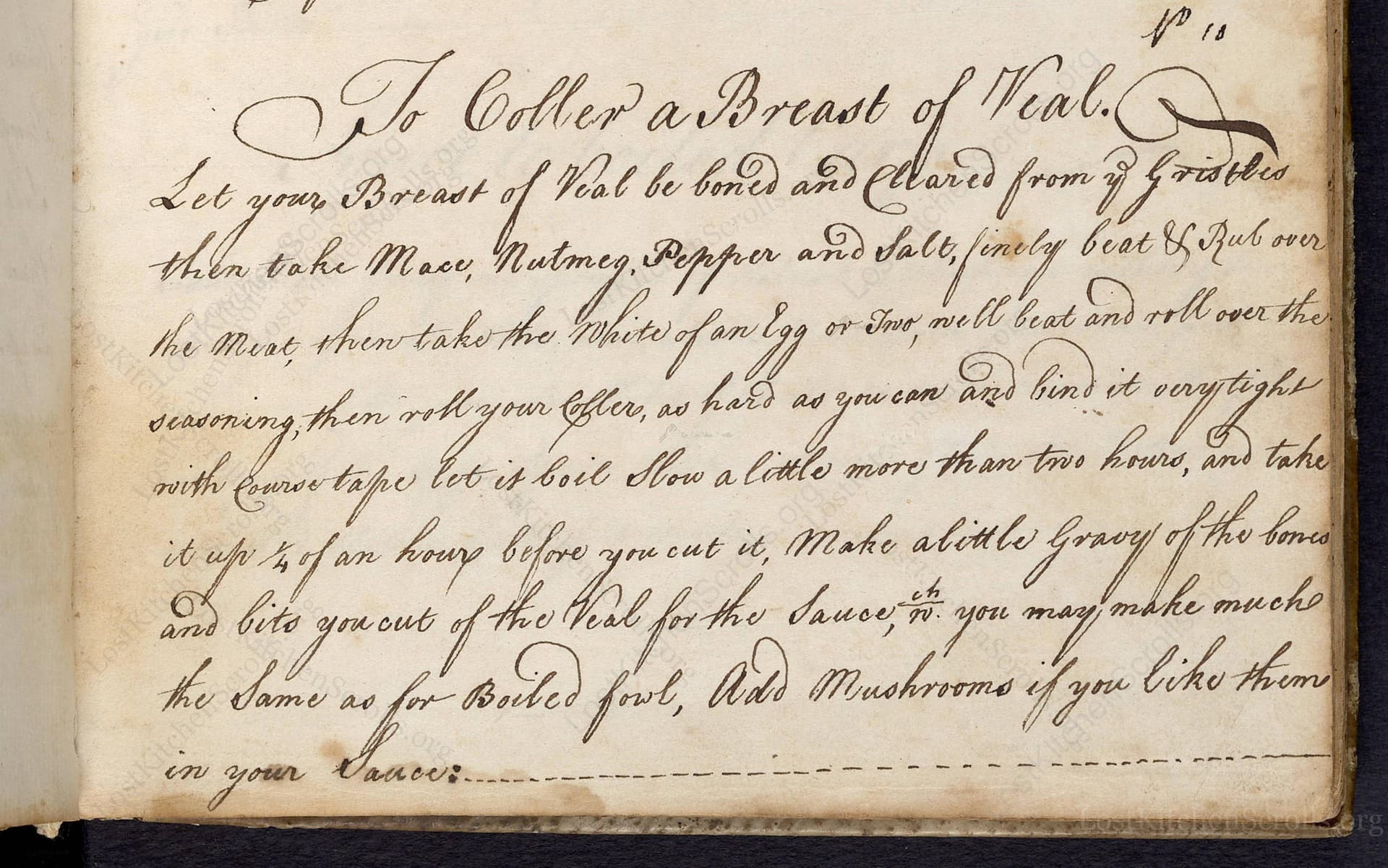 To Coller A Breast Of Veal