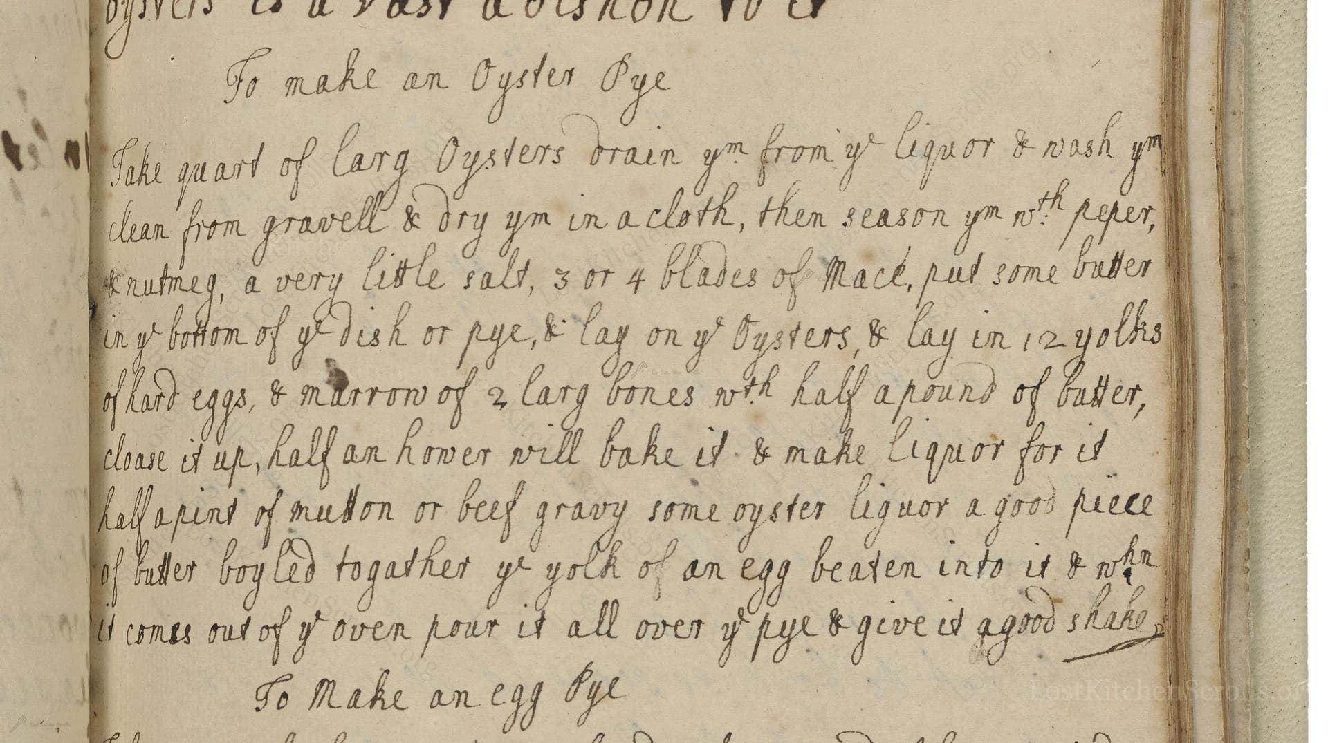 To Make An Oyster Pye
