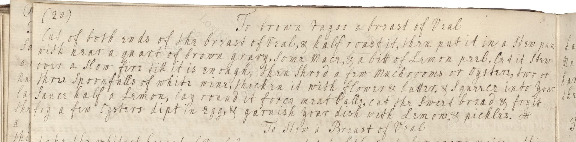 To Dress A Breast Of Veal