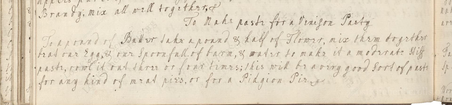 To Make Paste For A Venison Pasty