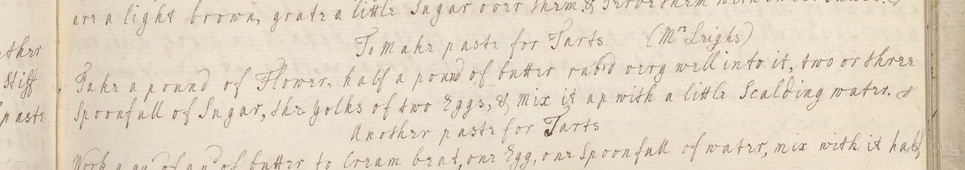 To Make Paste For Tarts (Mrs Leigh'S)