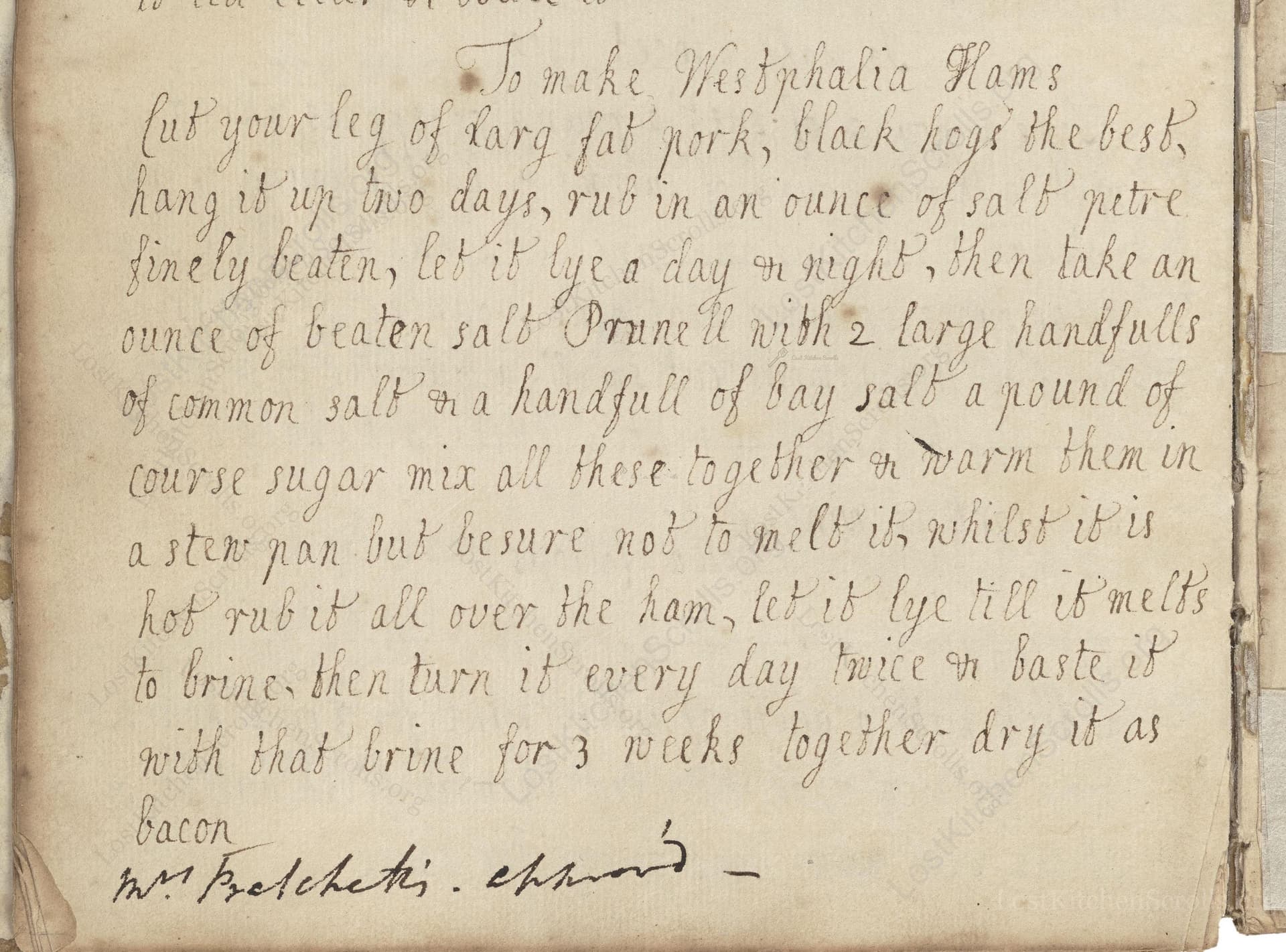 To Make Westphalia Hams