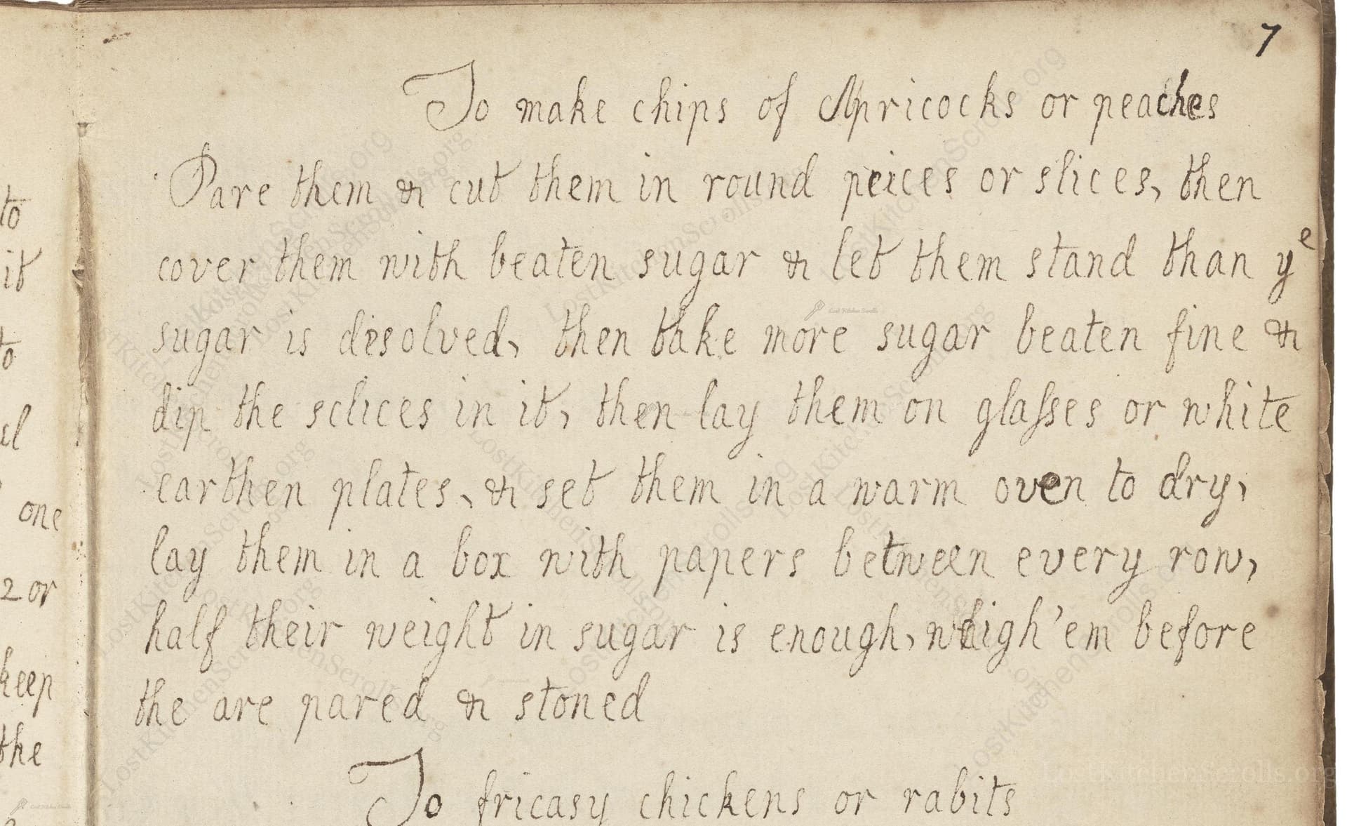 To Make Chips Of Apricocks Or Peaches