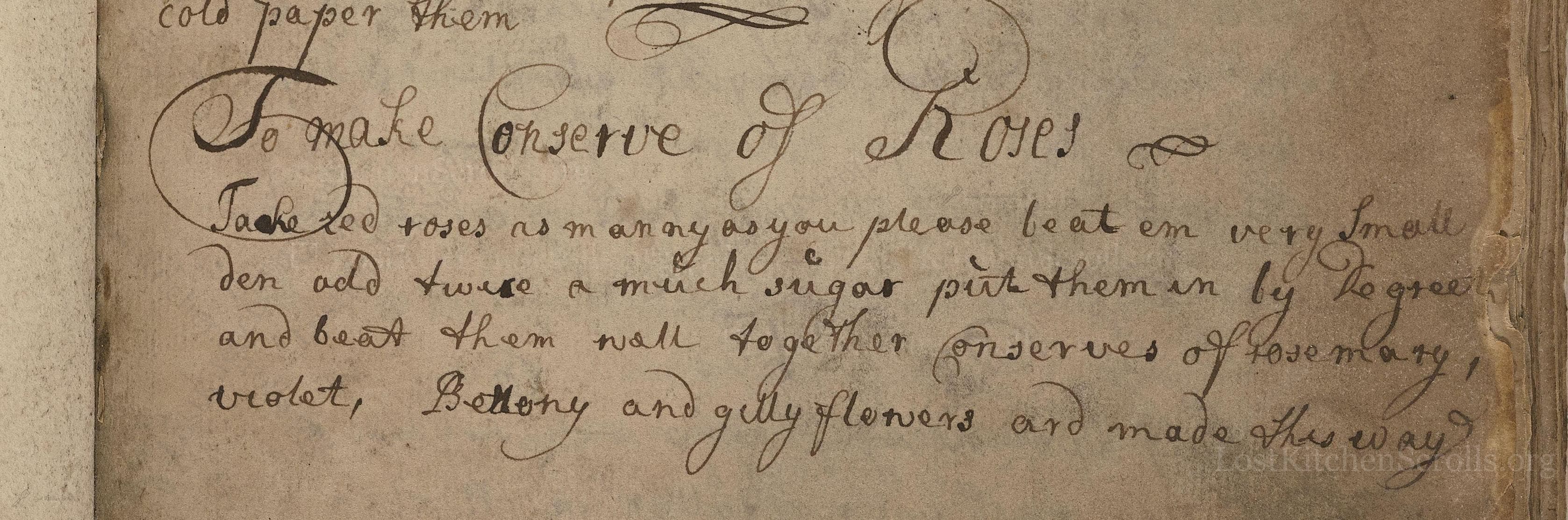 Historical recipe for To Make Conserve Of Roses