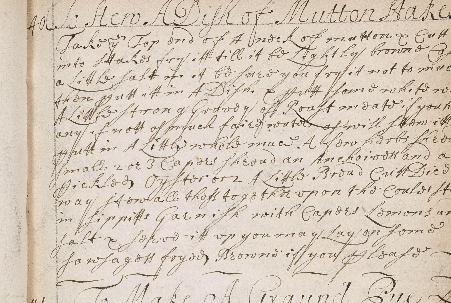 To. Stew A Dish Of Mutton Stakes