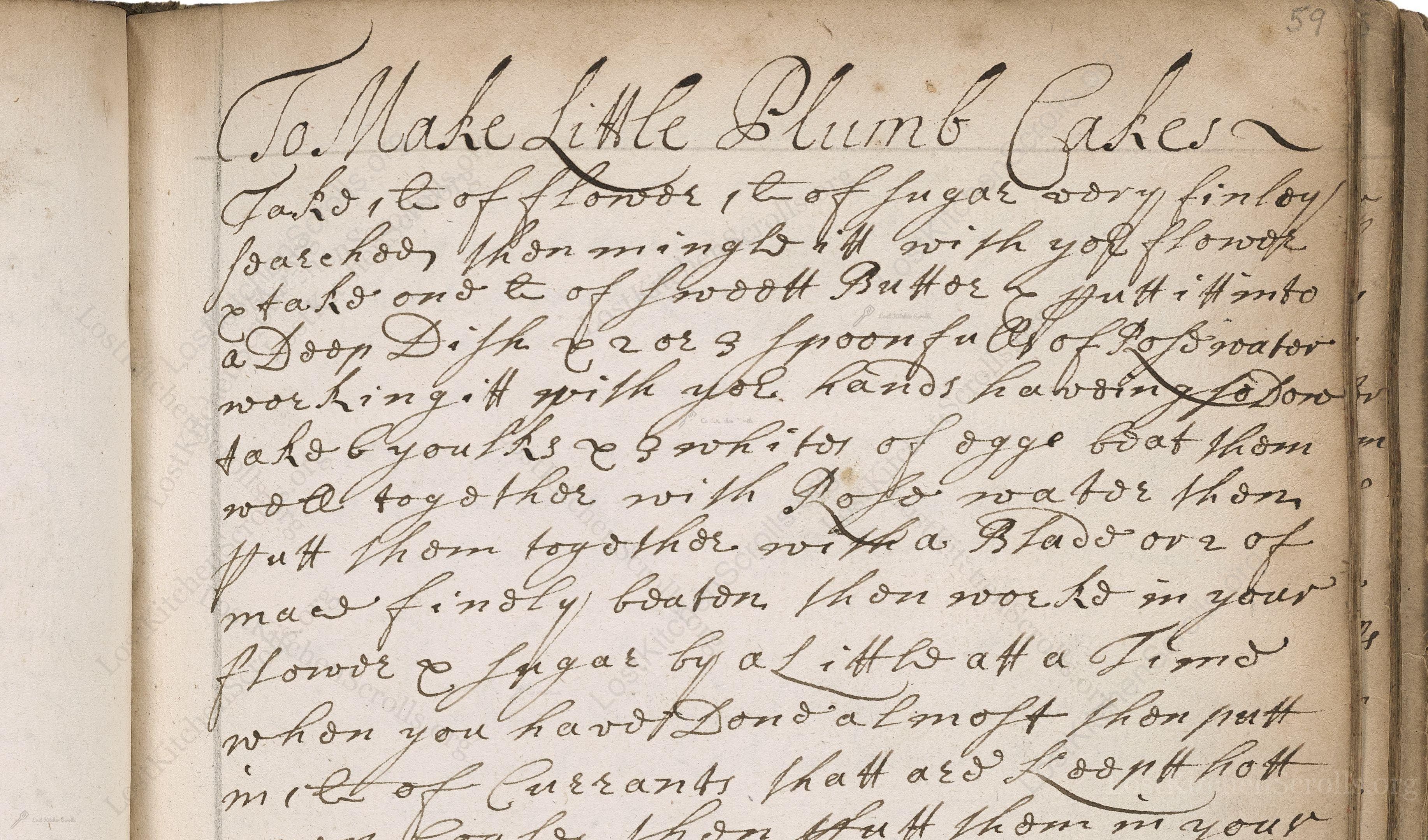 Historical recipe for To Make Little Plum Cakes