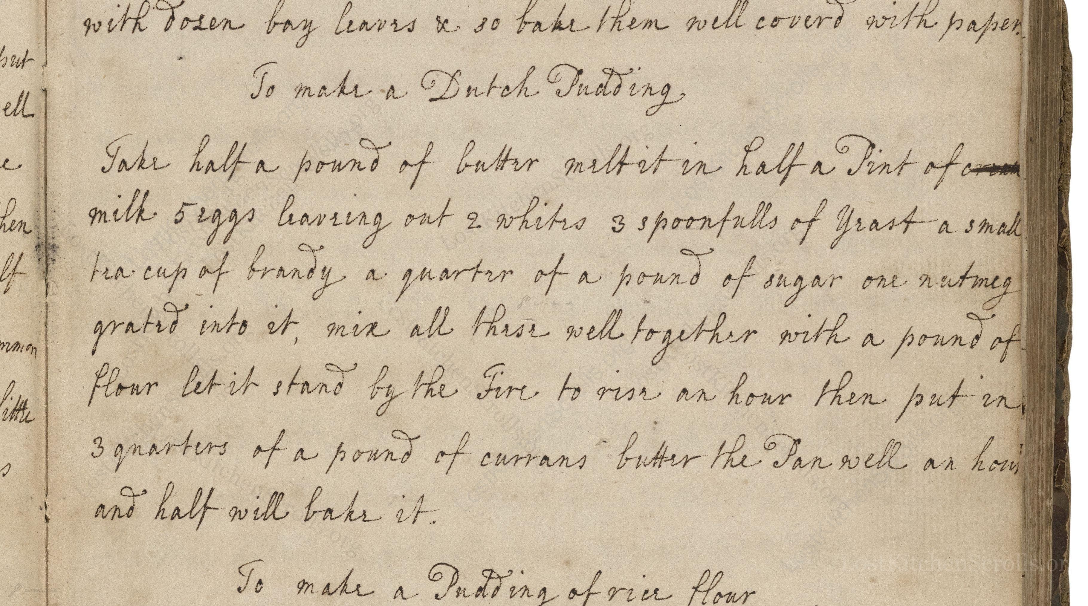 Historical recipe for To Make A Dutch Pudding