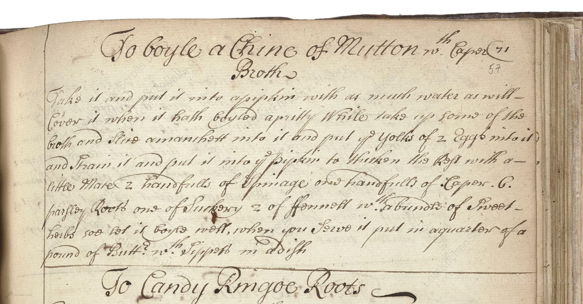To Boyle A Chine Of Mutton Wth Caper Broth