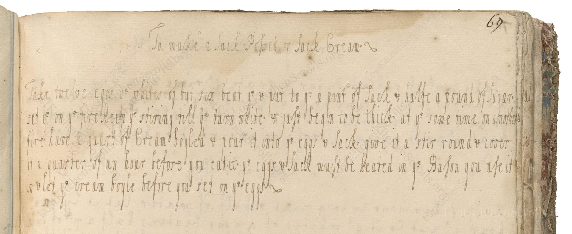 To Make A Sack Posset Or Sack Cream