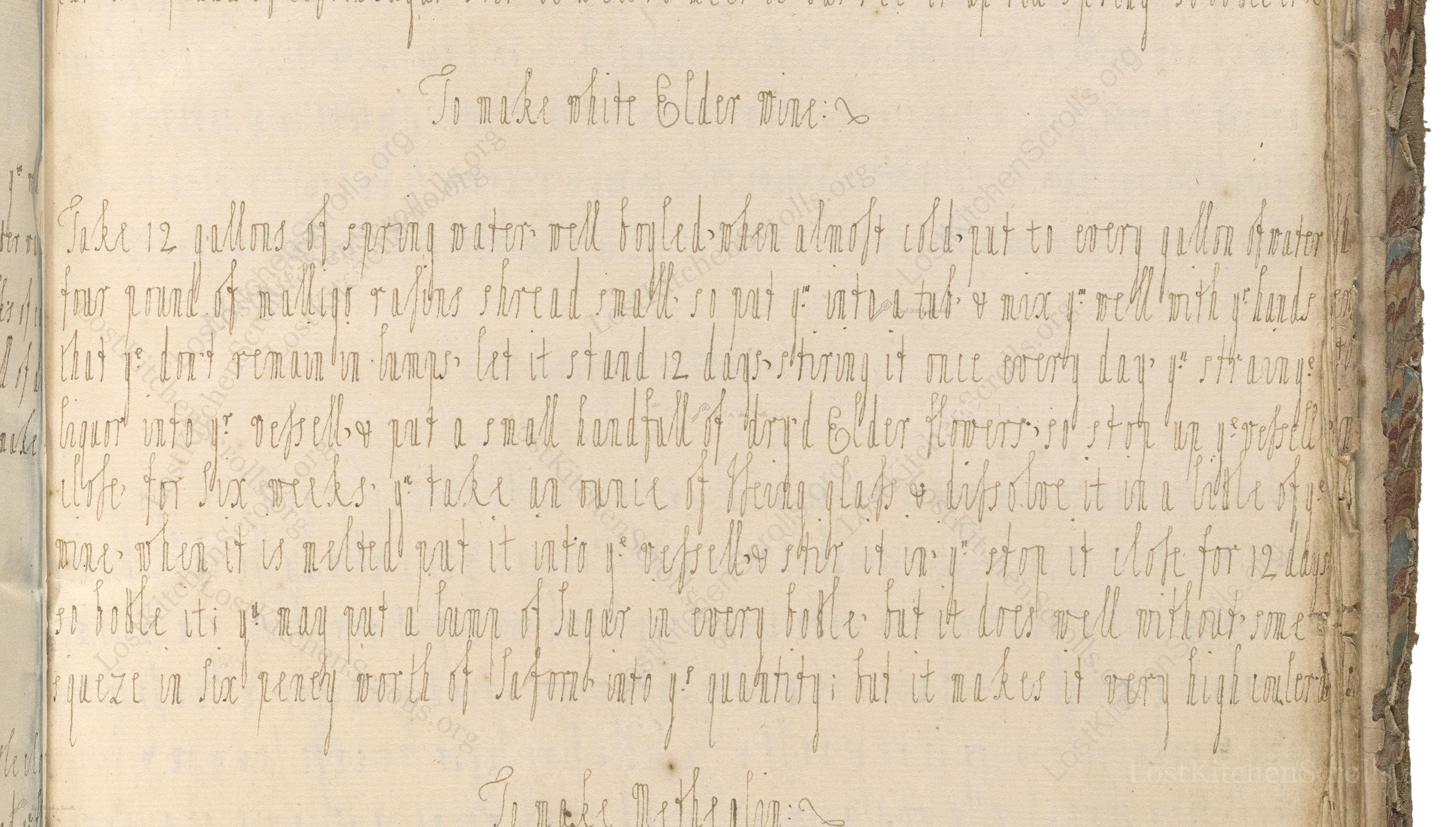 To Make White Elder Wine