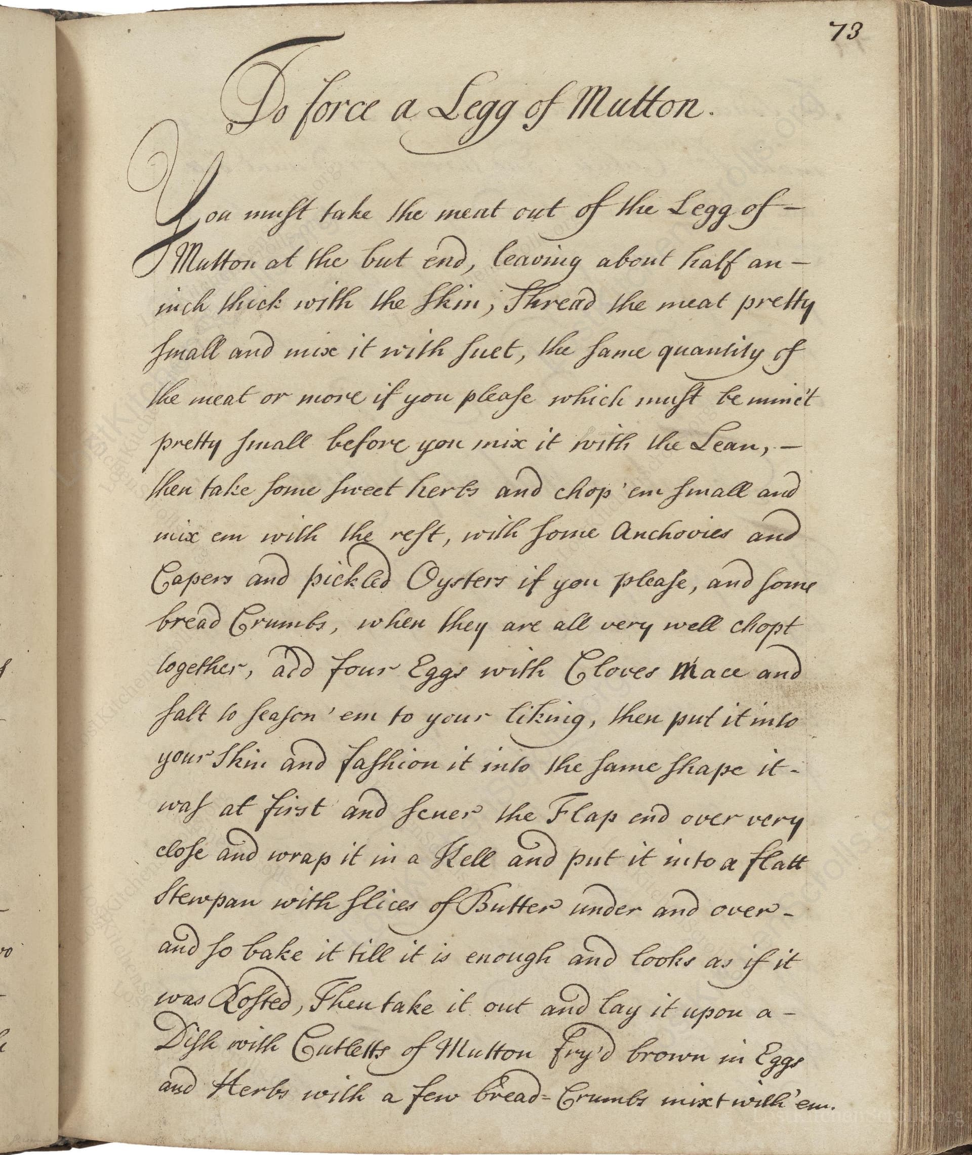 To Force A Legg Of Mutton