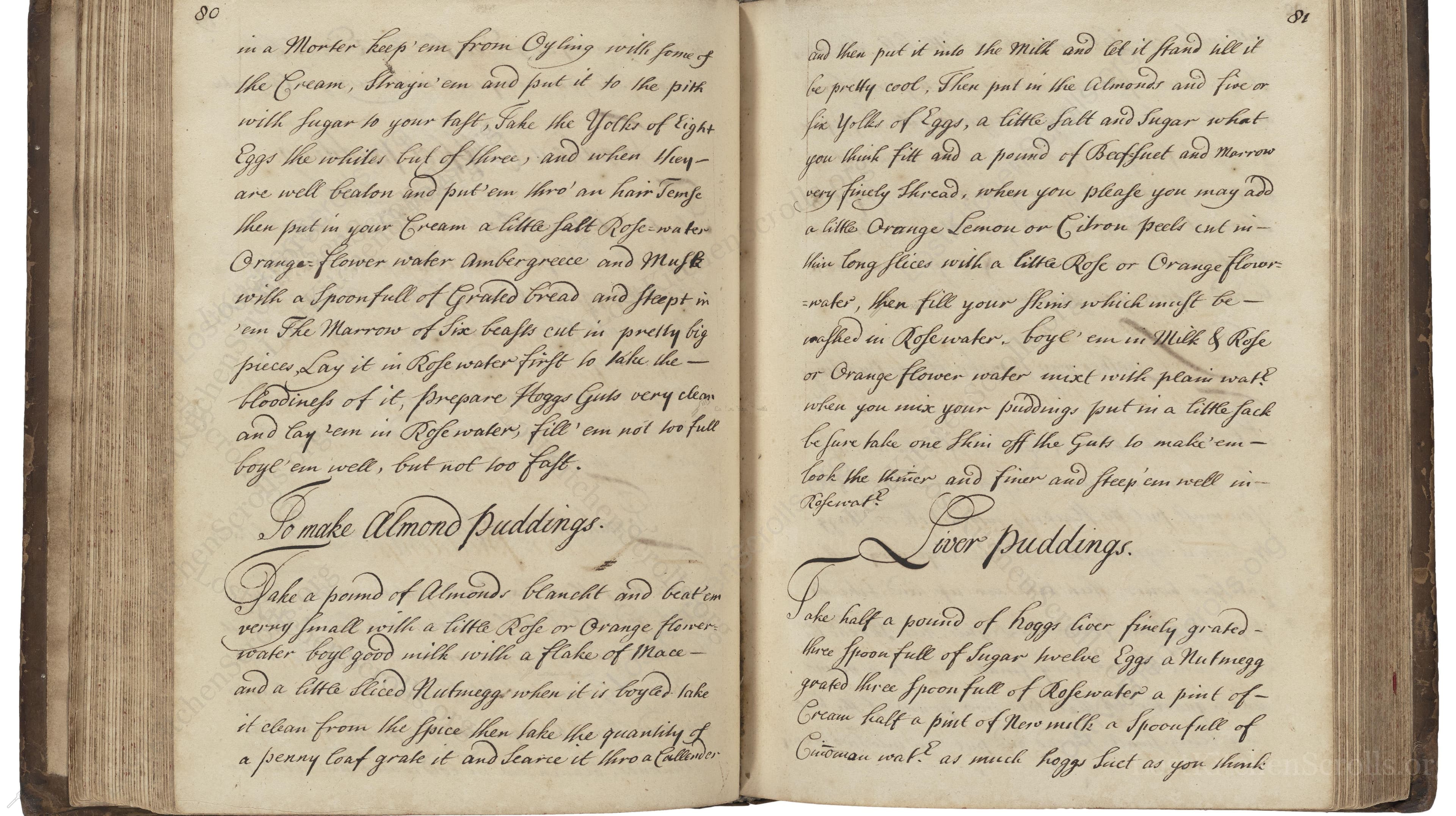 Historical recipe for To Make Almond Puddings