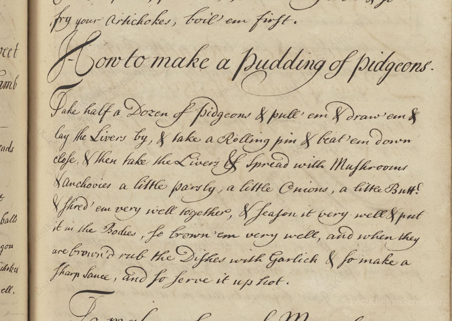 How To Make A Pudding Of Pidgeons
