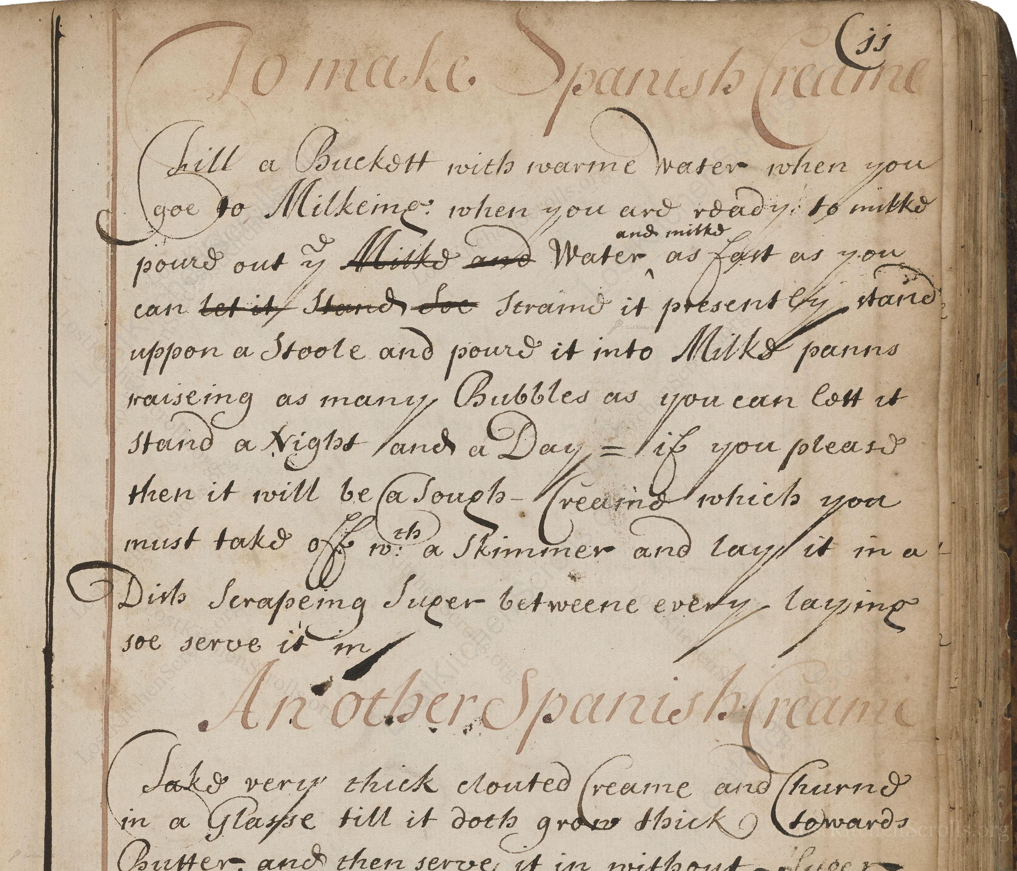 Historical recipe for To Make Spanish Creame