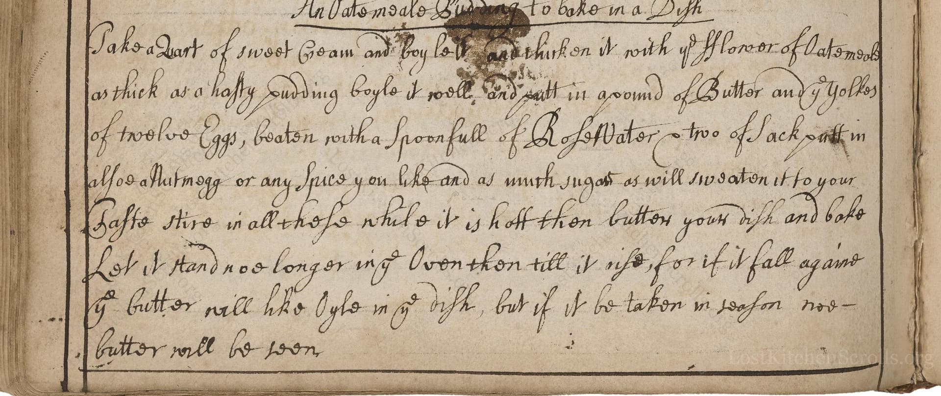 A Hasty Pudding To Bake In A Dish