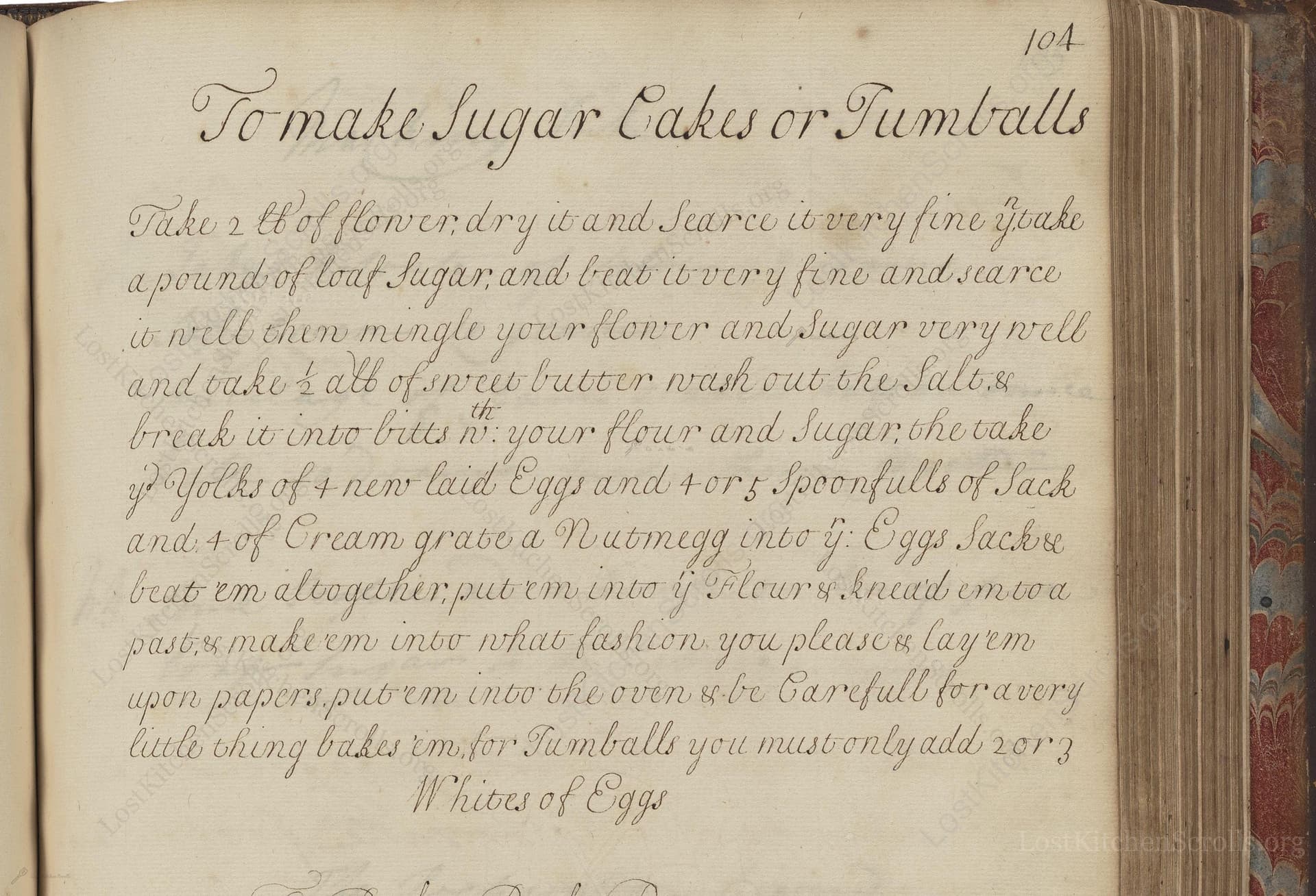 To Make Sugar Cakes Or Tumballs