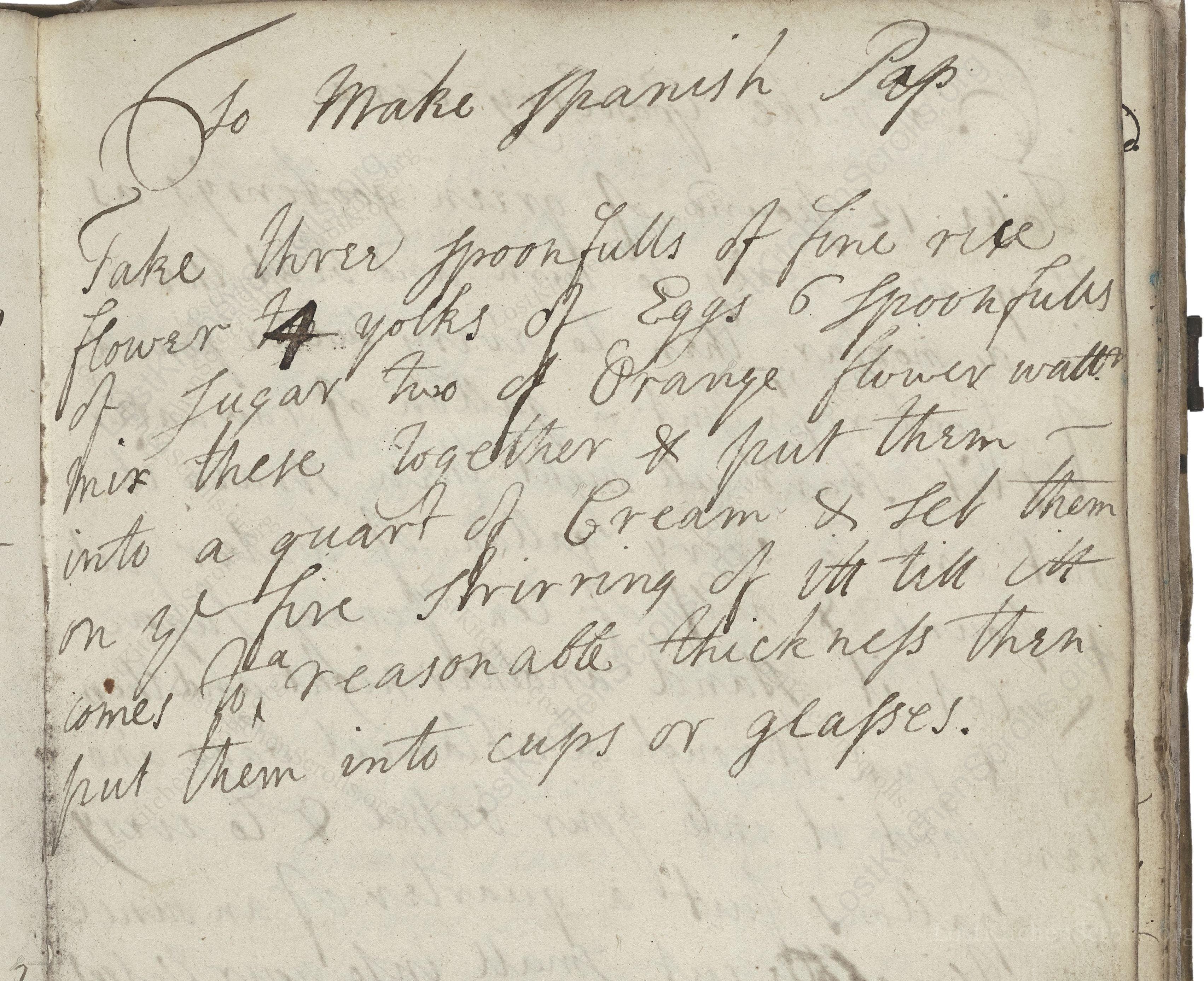 Historical recipe for To Make Spanish Pap