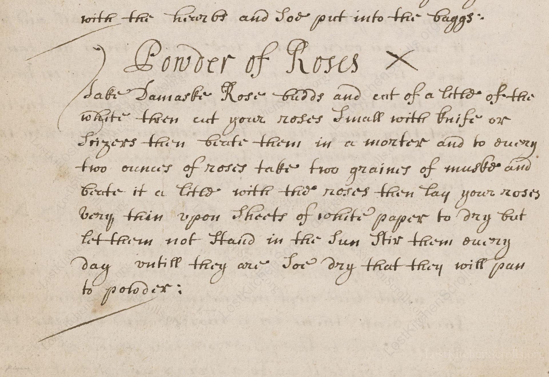 To Powder Of Roses