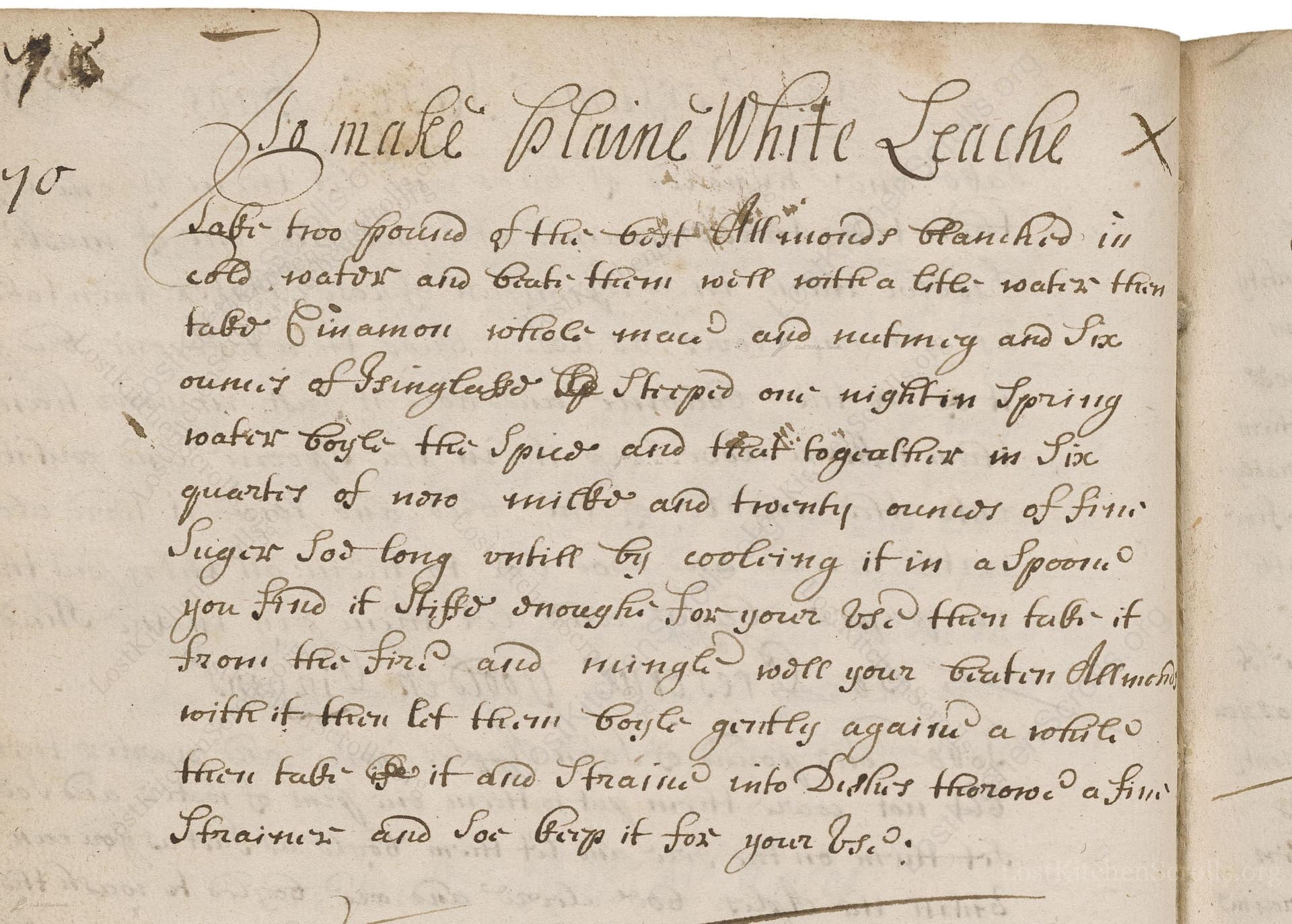 To Make Plaine White Leache
