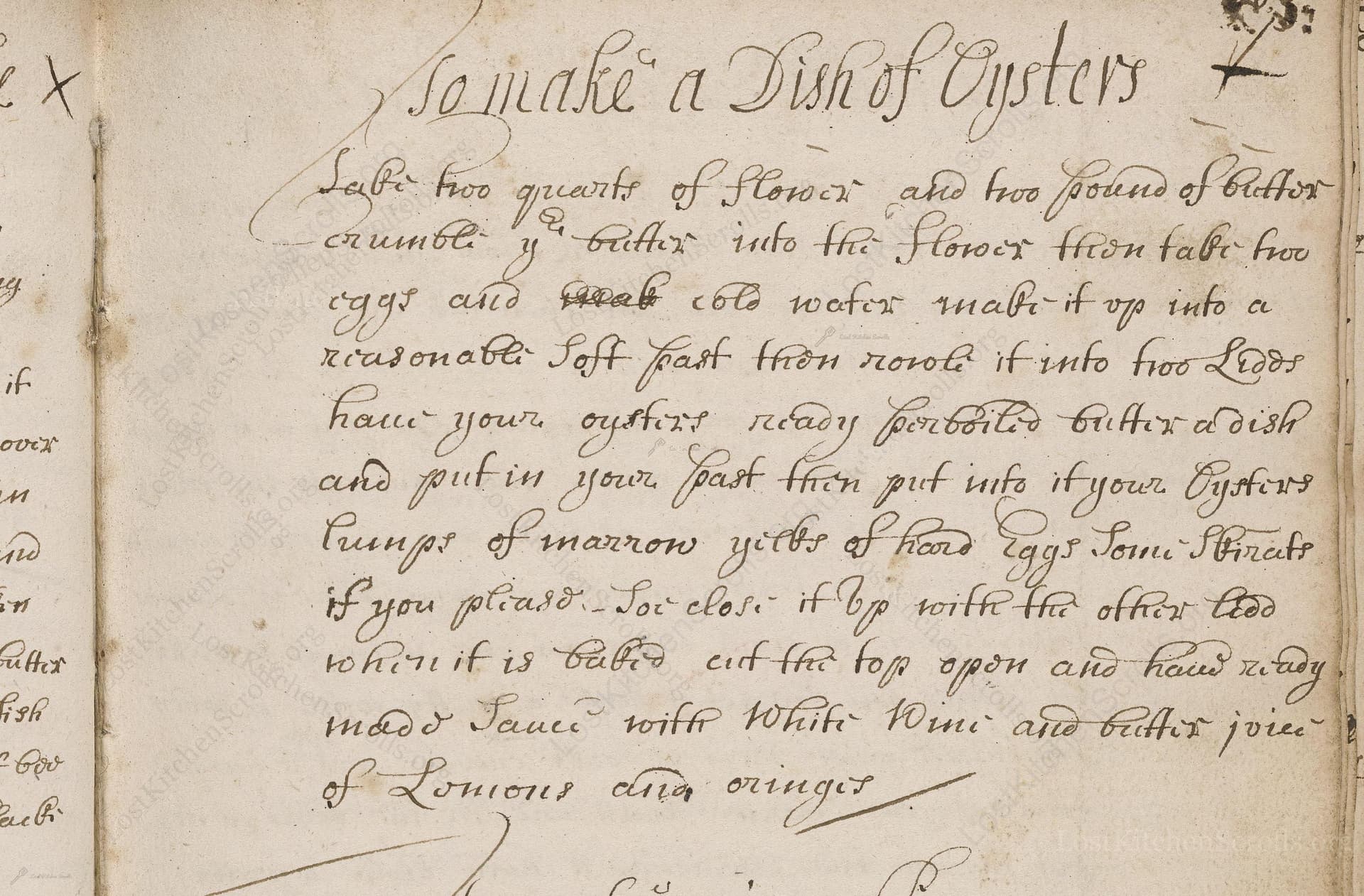 To Make A Dish Of Oysters