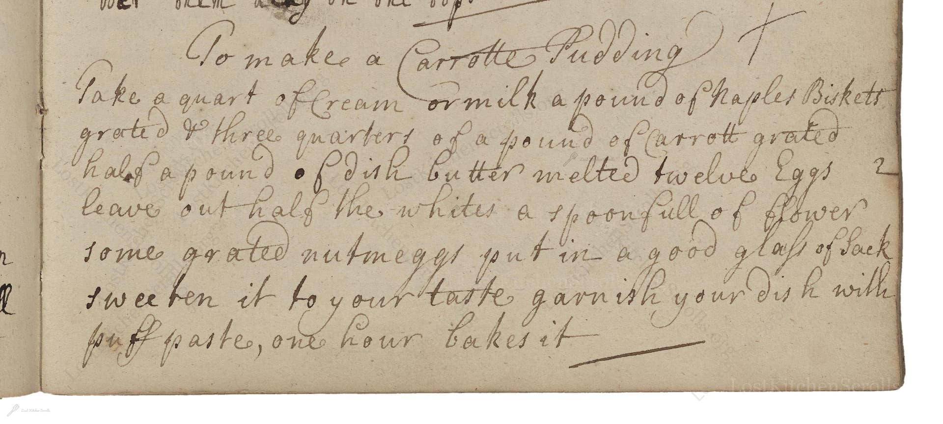 To Make A Carrott Pudding