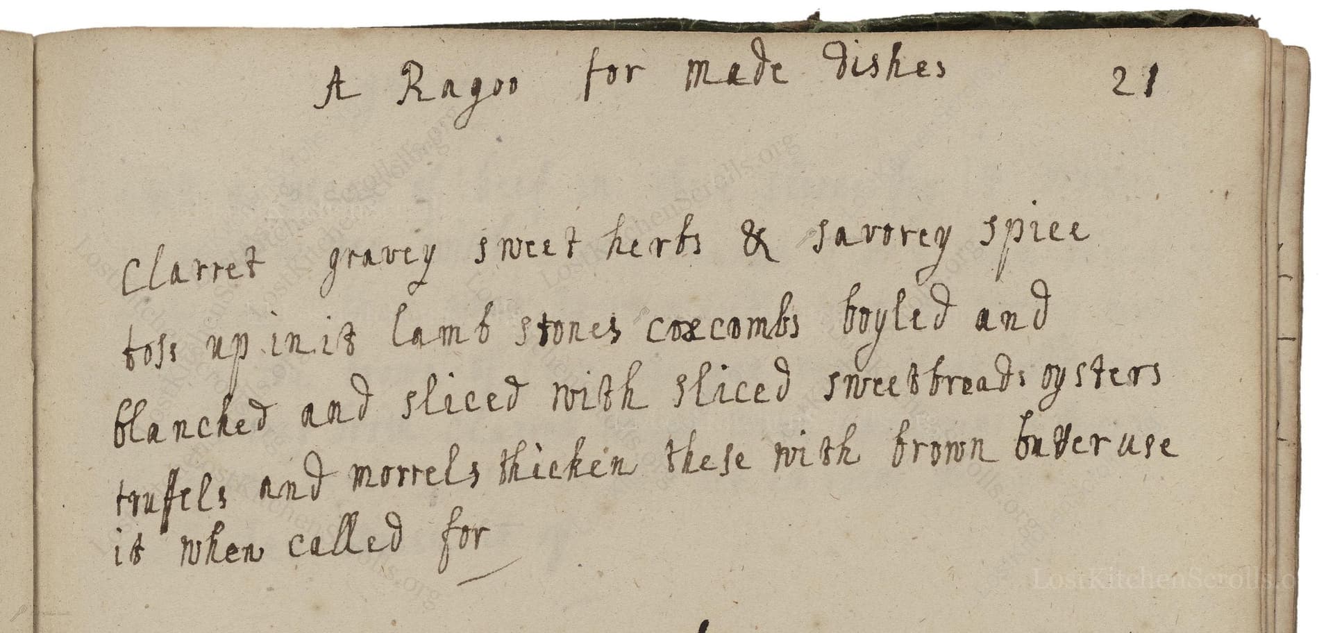 A Ragoo For Made Dishes