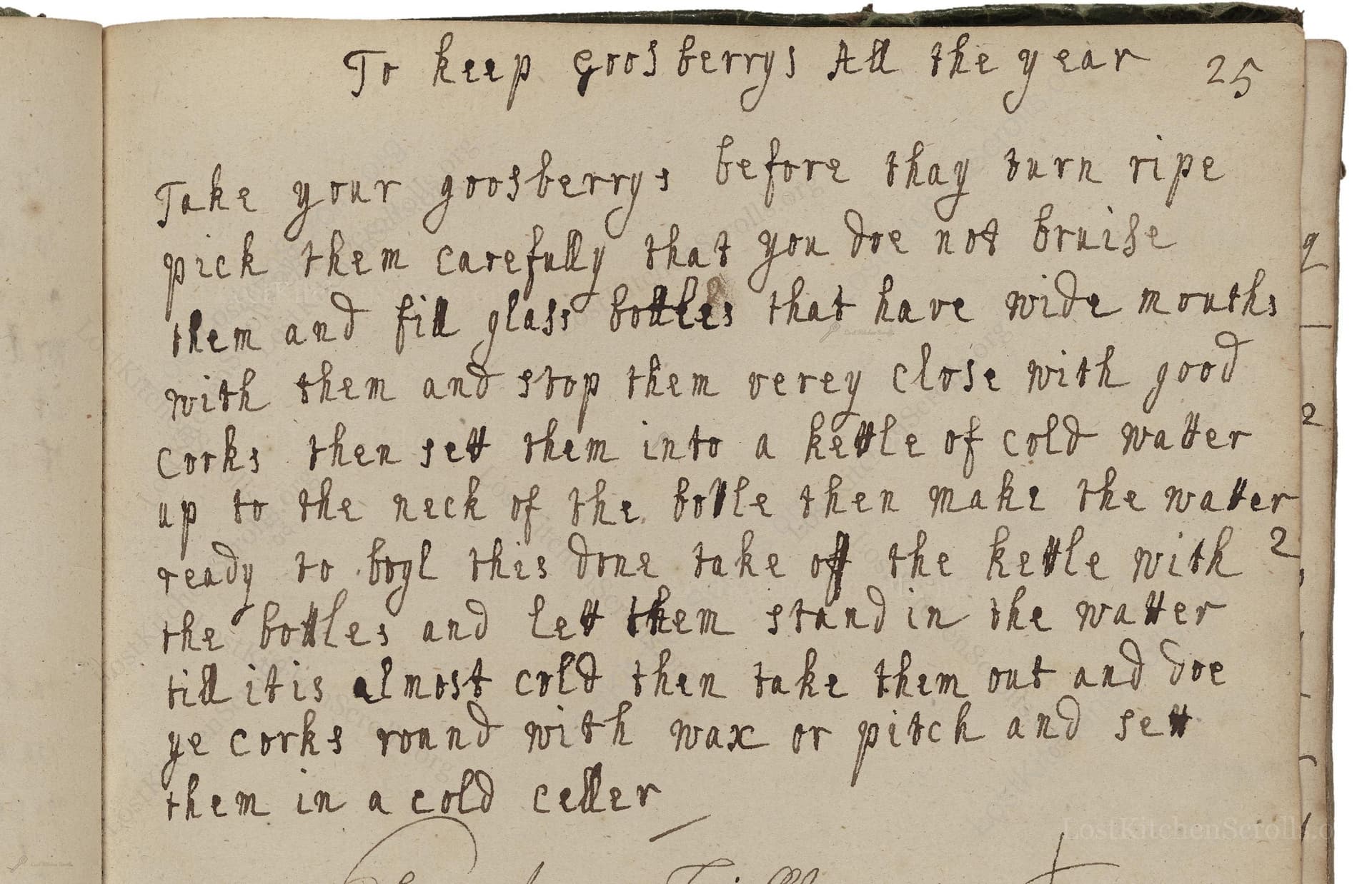 To Keep Goosberrys All The Year