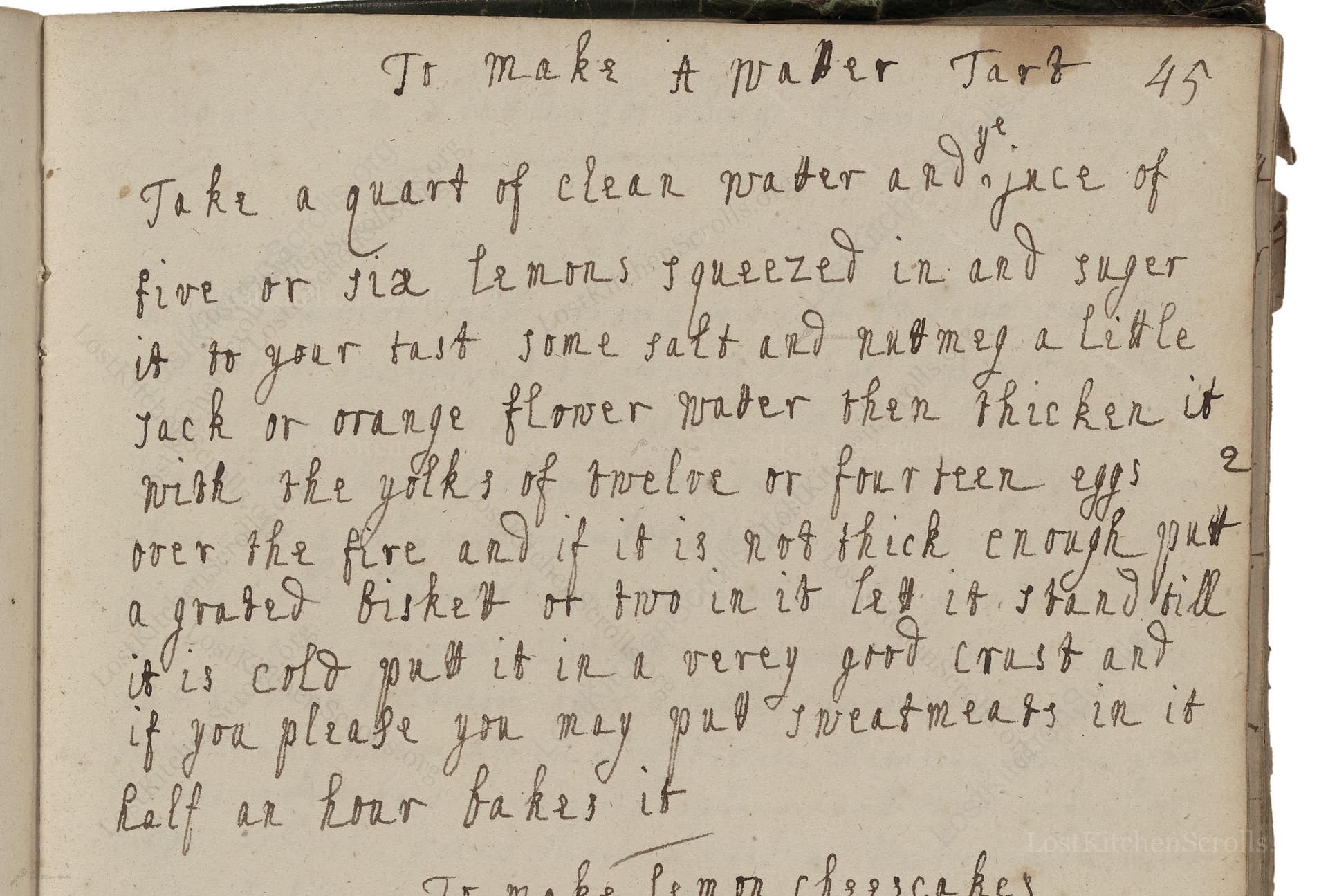 To Make A Water Tart