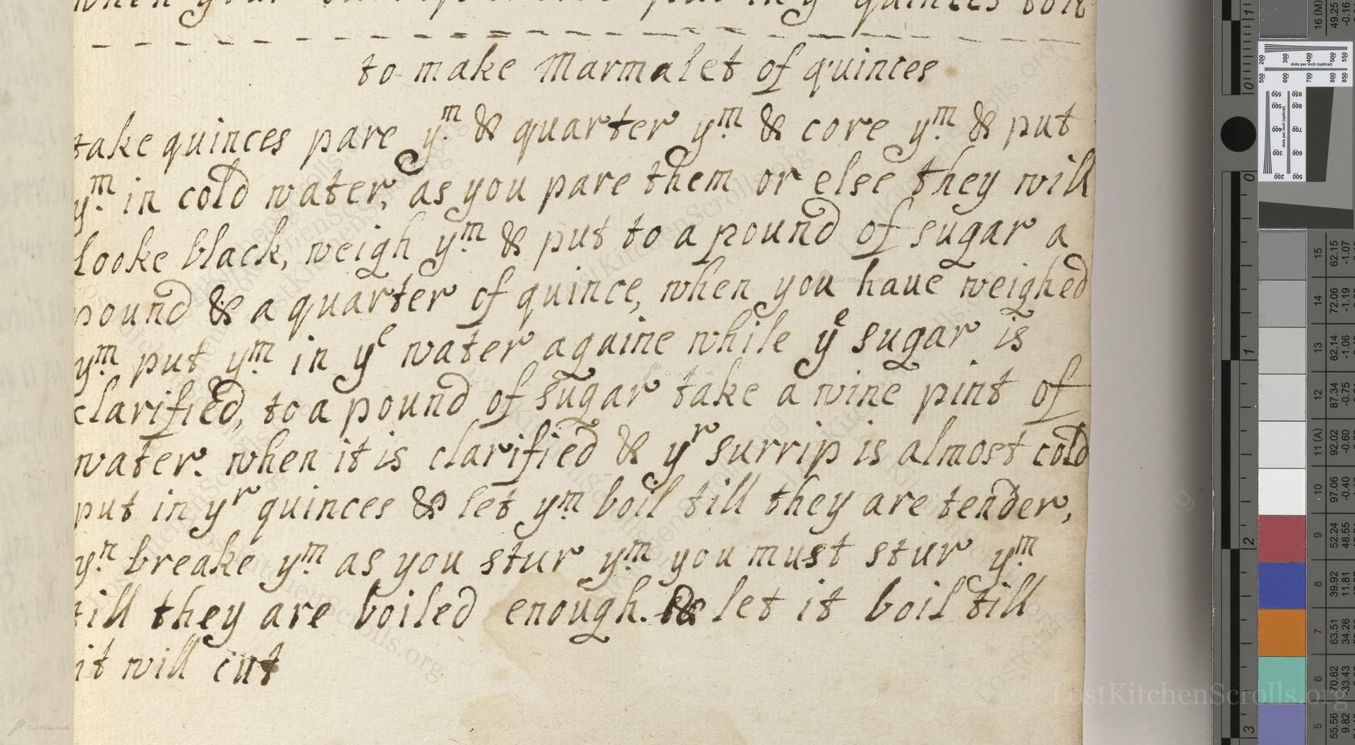 To Make Marmalet Of Quinces