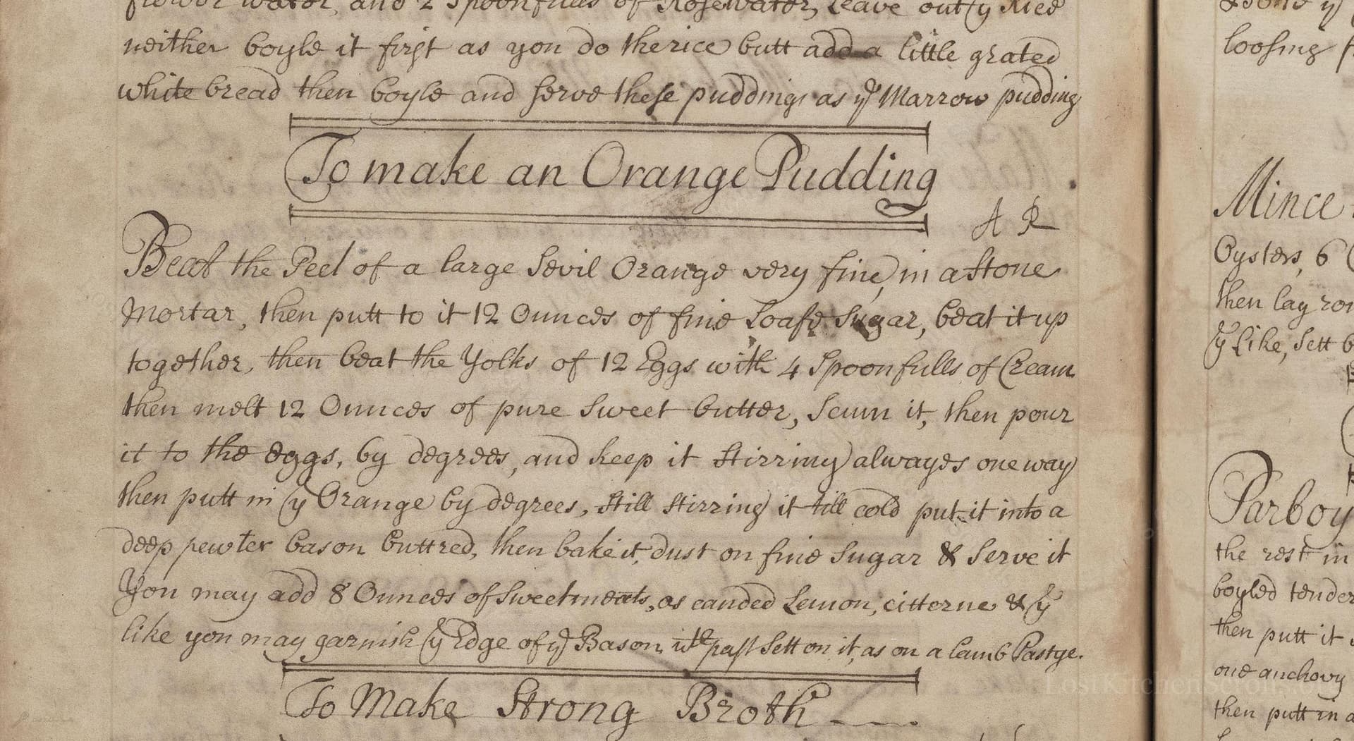 To Make An Orange Pudding